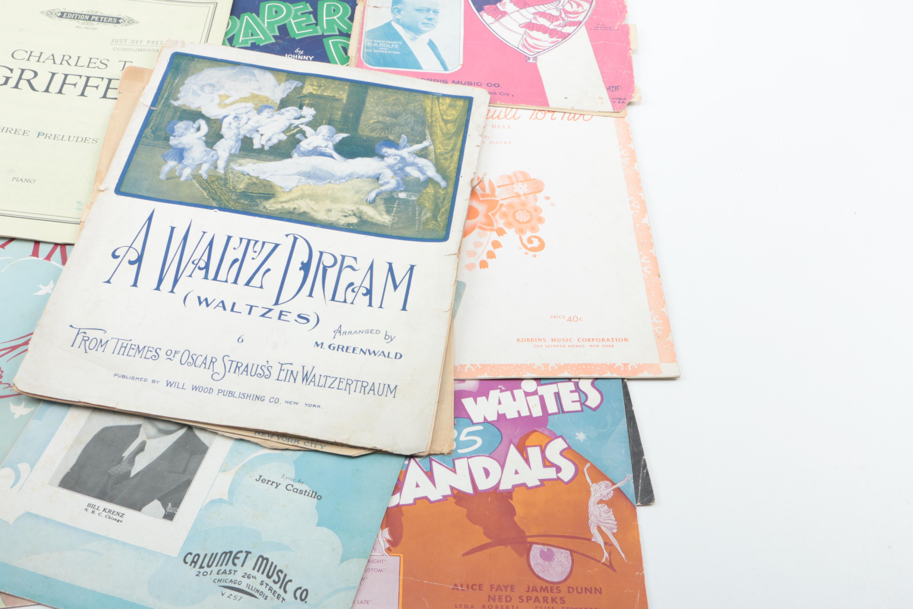 Vintage Classical and Popular Sheet Music, Including Bing Crosby