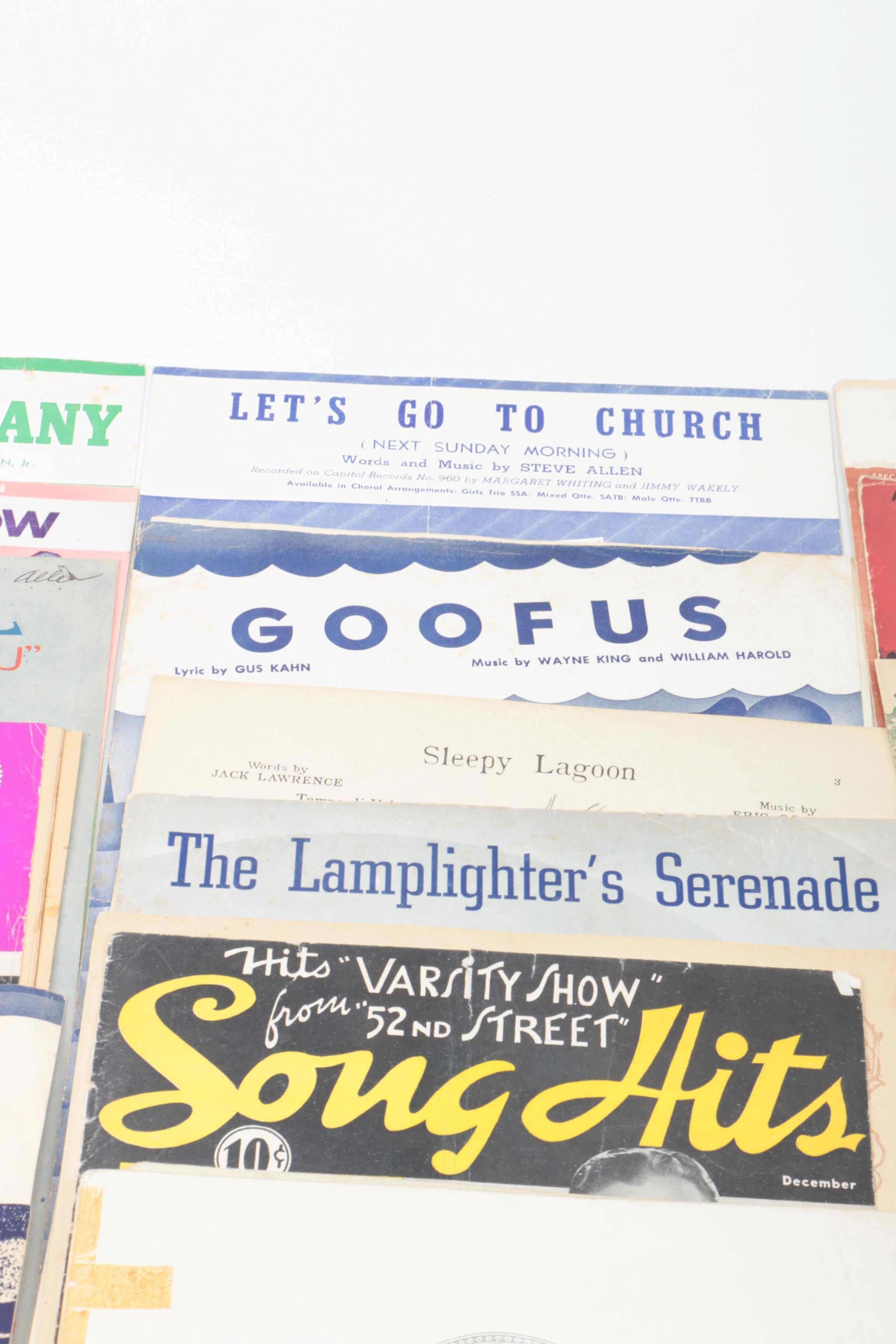 Vintage Classical and Popular Sheet Music, Including Bing Crosby