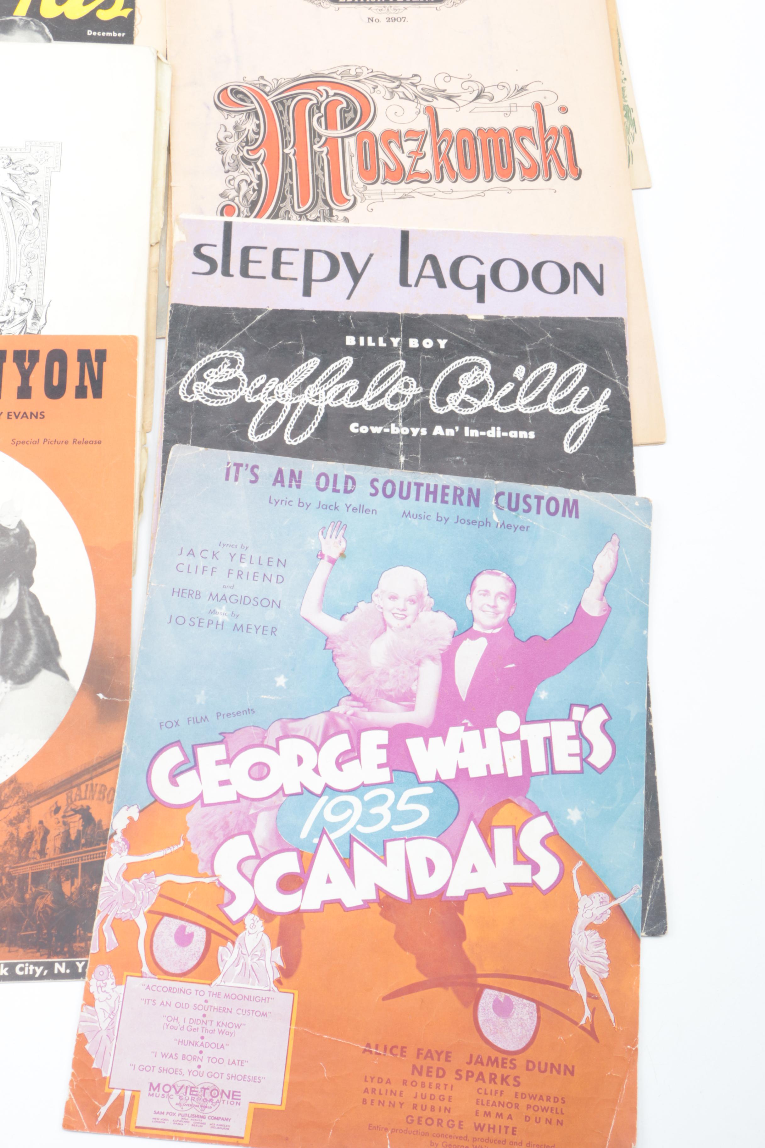 Vintage Classical and Popular Sheet Music, Including Bing Crosby