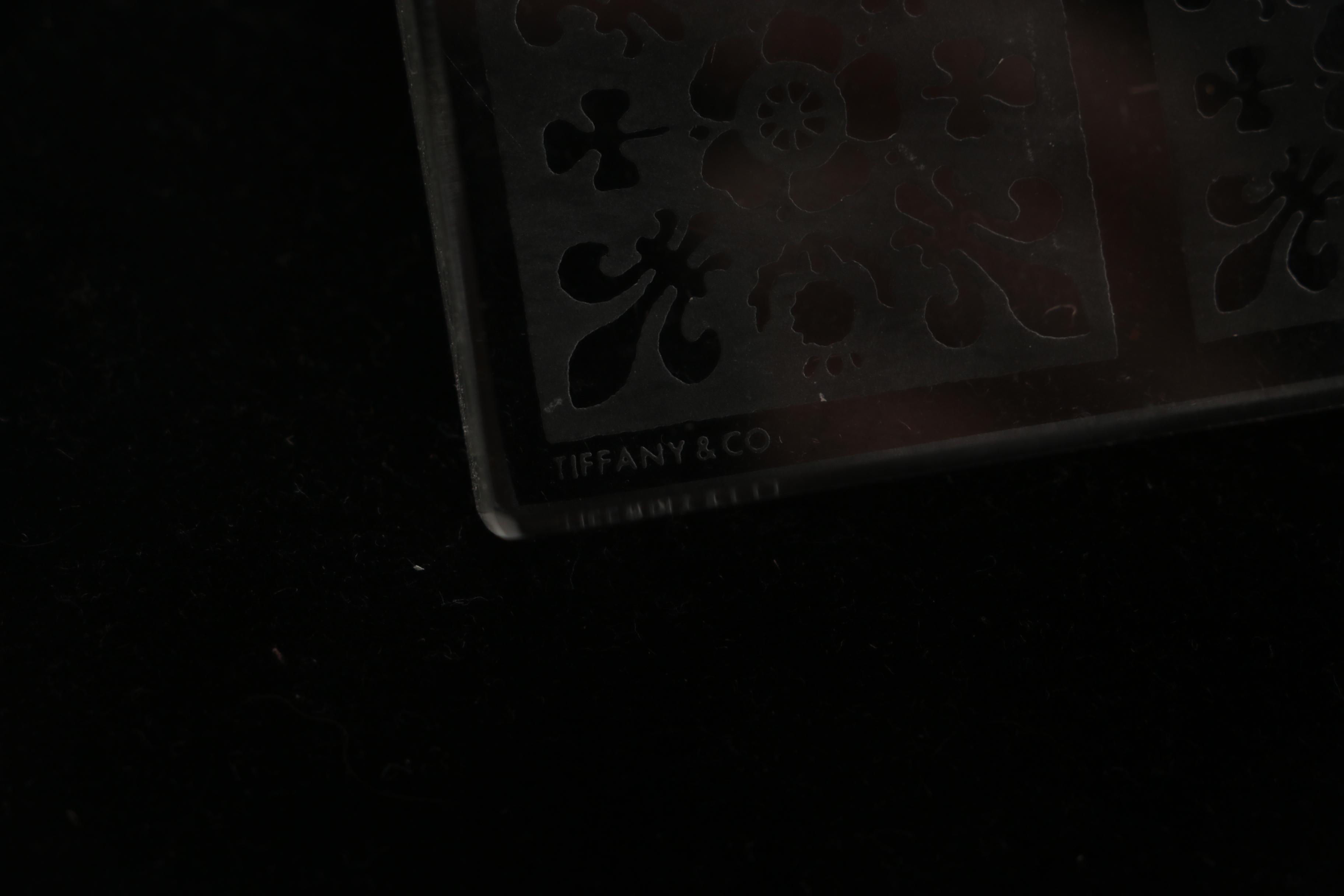 Tiffany & Co Crystal Floral Motif Paperweight