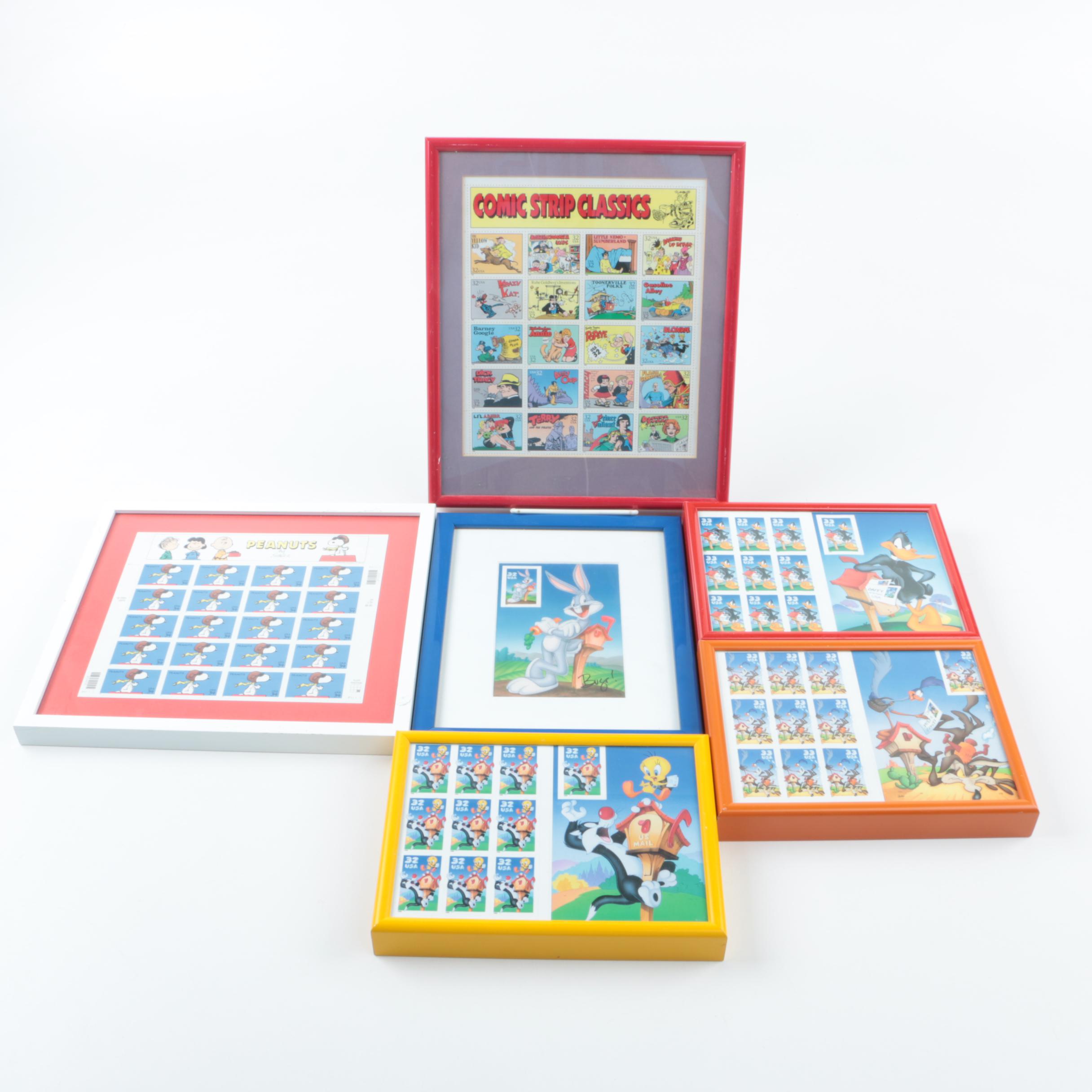 Assorted Framed Cartoons