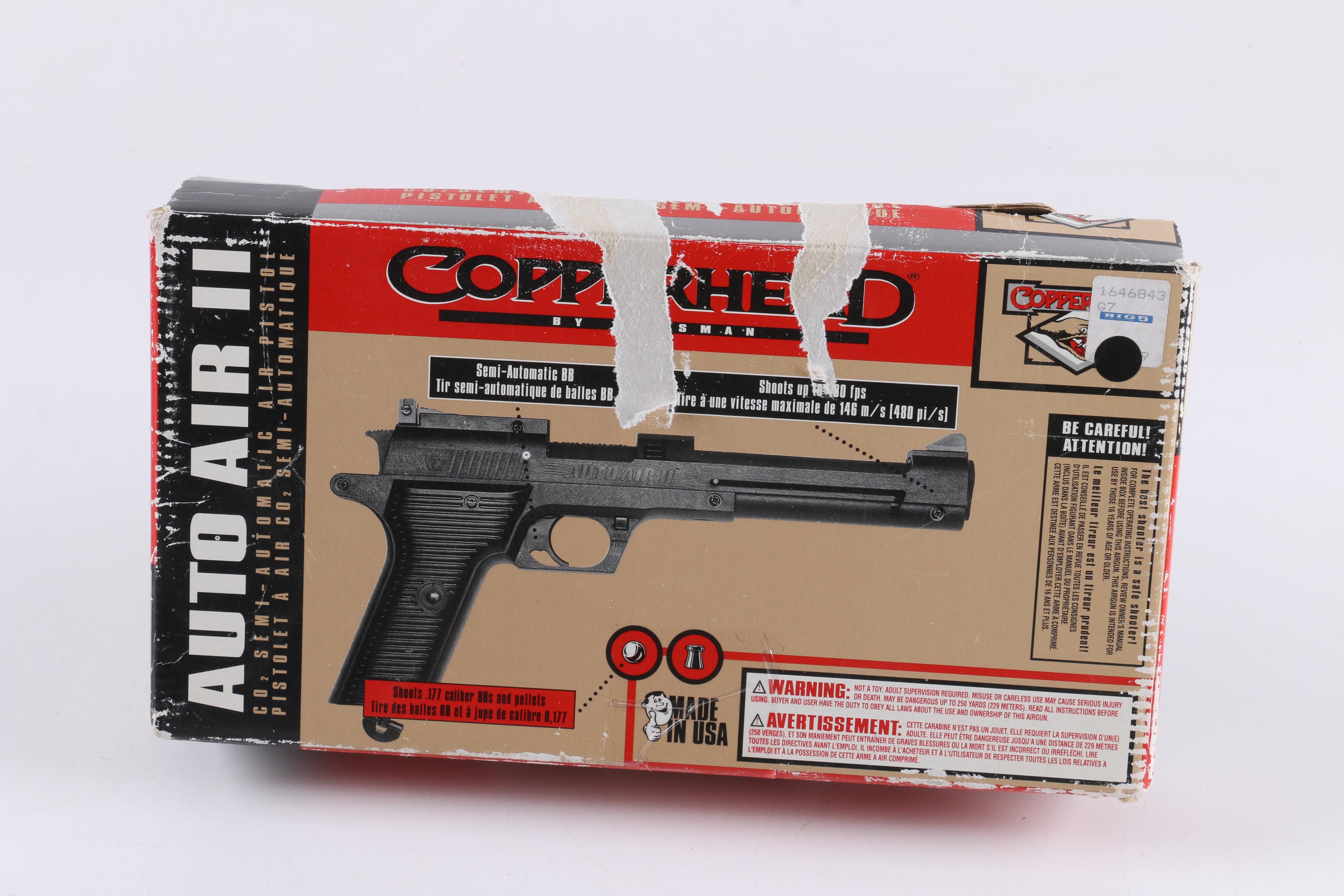 Copperhead Auto Air II BB Pistol, Daisy Air Rifle and Accessories