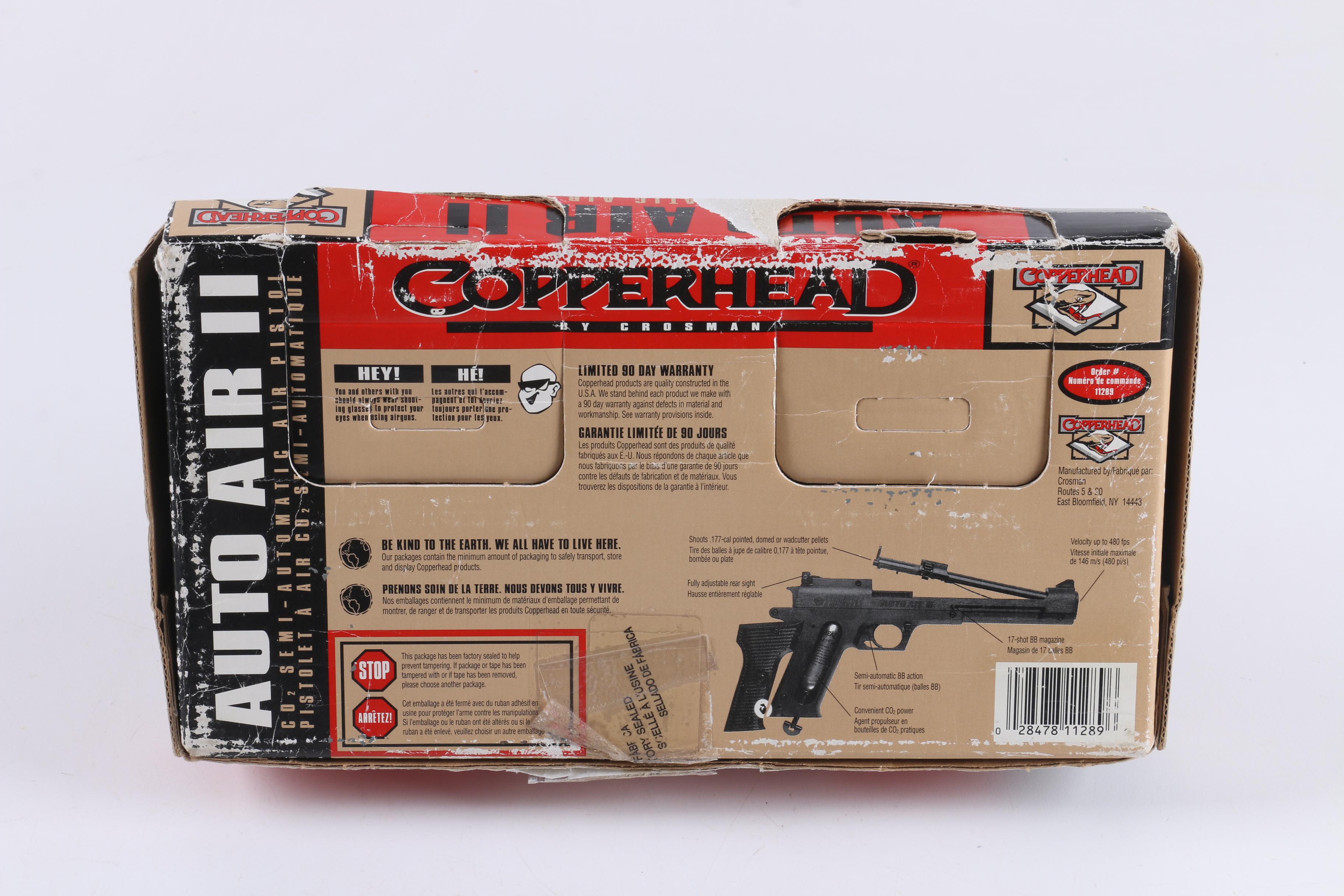 Copperhead Auto Air II BB Pistol, Daisy Air Rifle and Accessories