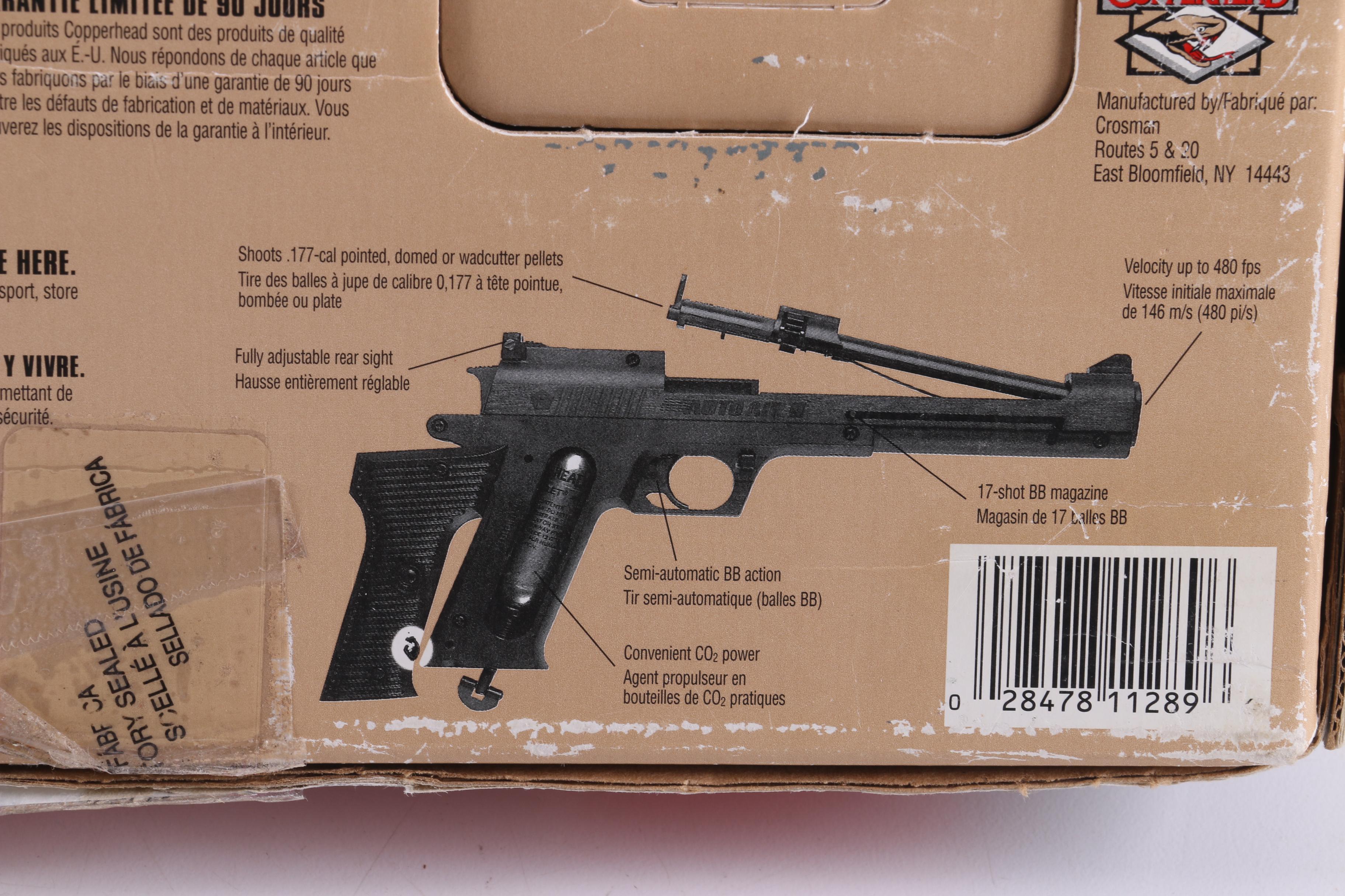 Copperhead Auto Air II BB Pistol, Daisy Air Rifle and Accessories