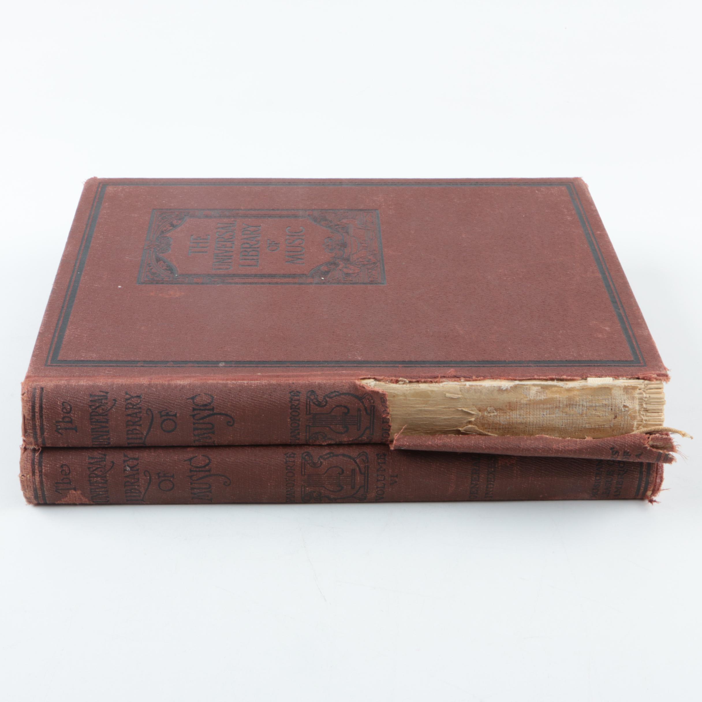 1913 "The Universal Library of Music, Vol. V and VI" Sheet Music Books