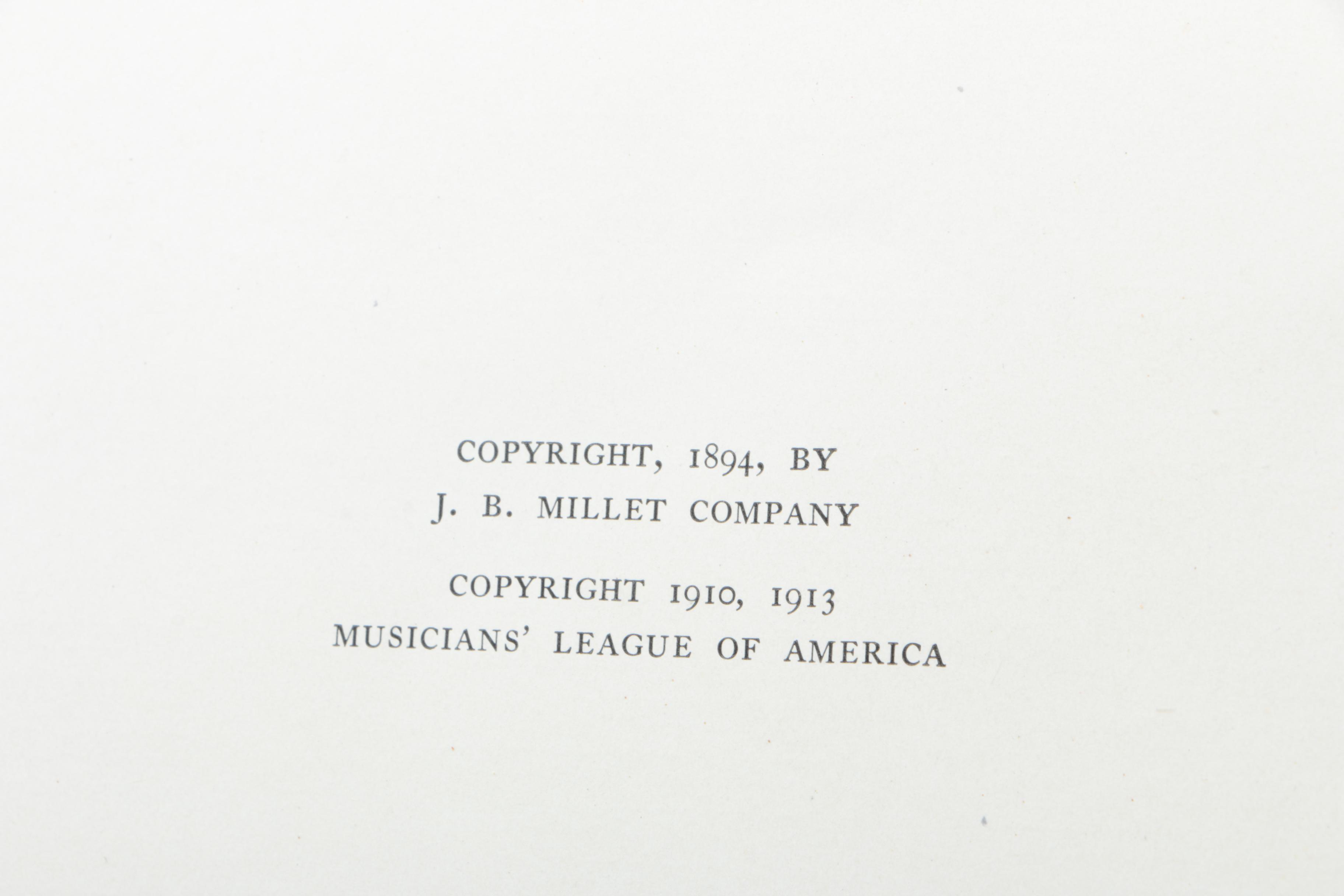 1913 "The Universal Library of Music, Vol. V and VI" Sheet Music Books