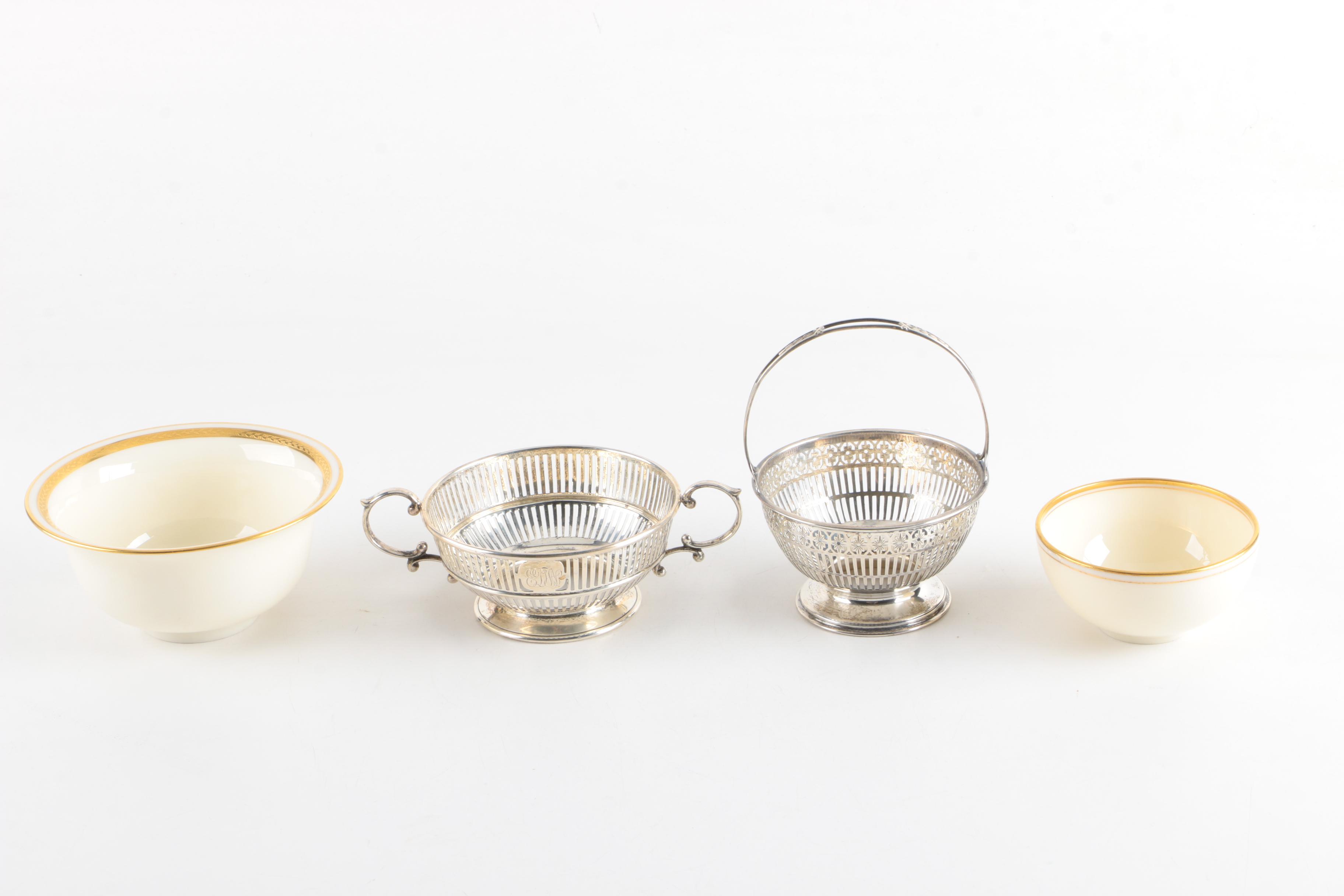 Frank Whiting Co. Sterling Demitasse Cups with Lenox Porcelain Liners and More