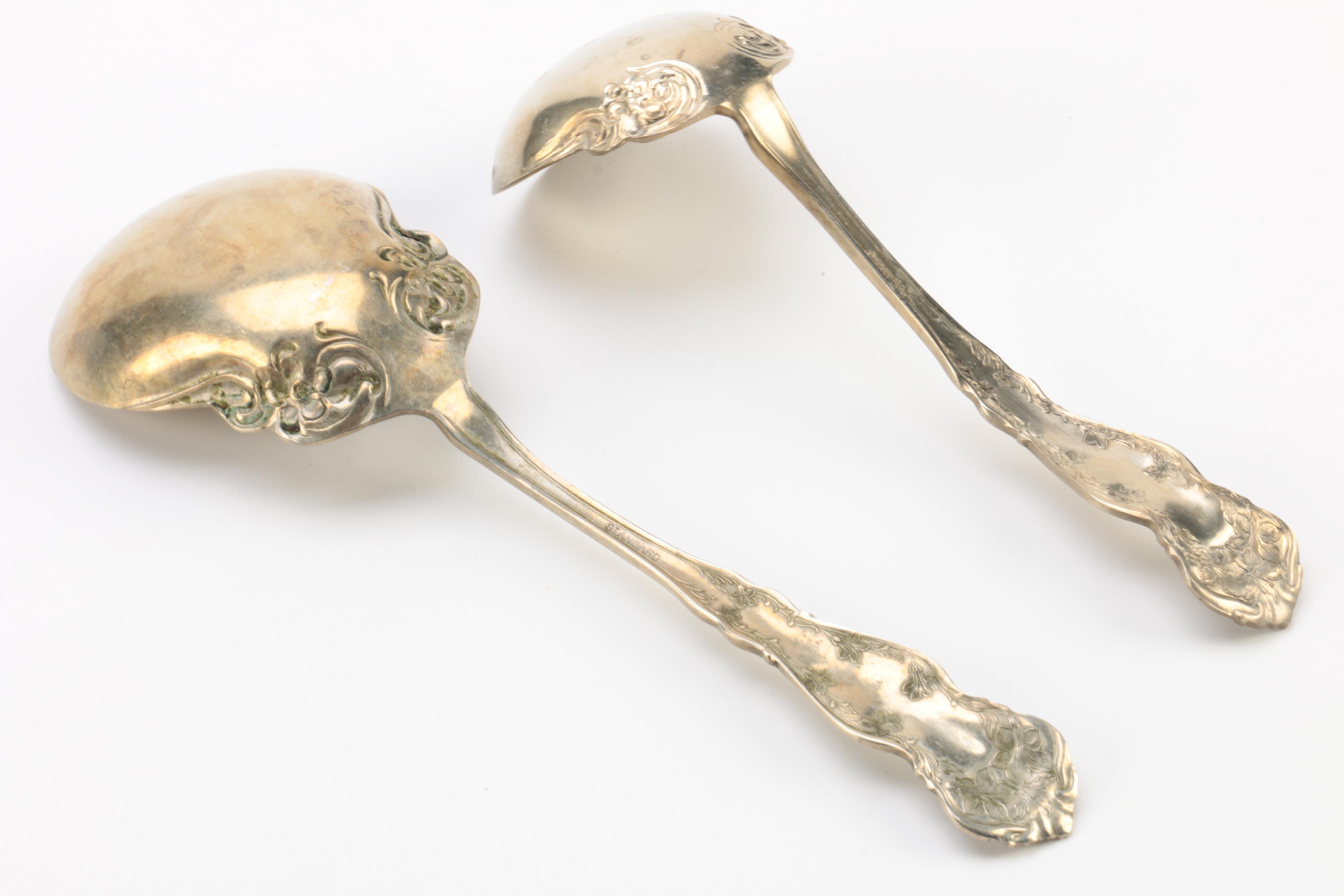 Rolex Bucherer Silver Plate Spoons with Other Silver Plate Flatware