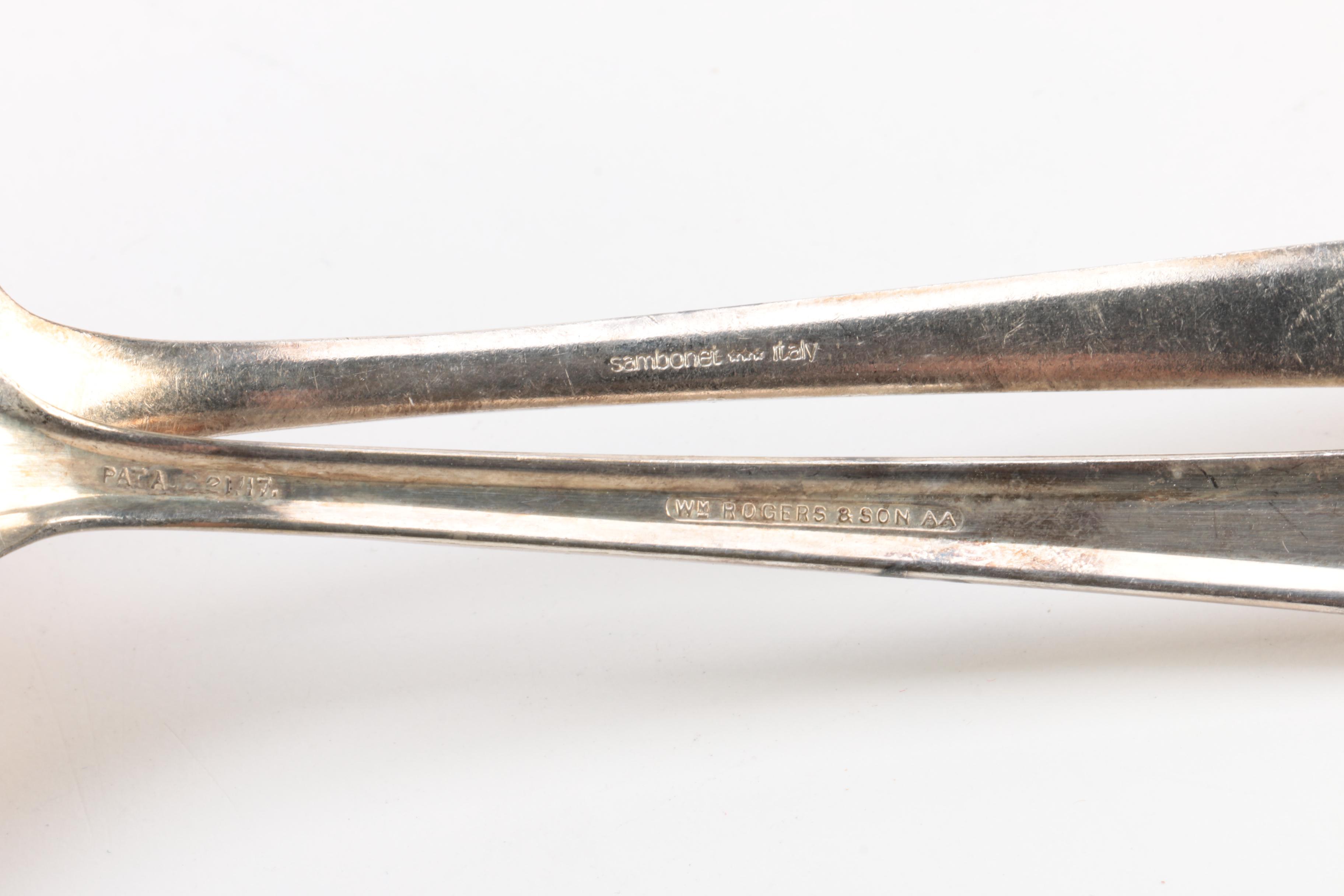 Rolex Bucherer Silver Plate Spoons with Other Silver Plate Flatware