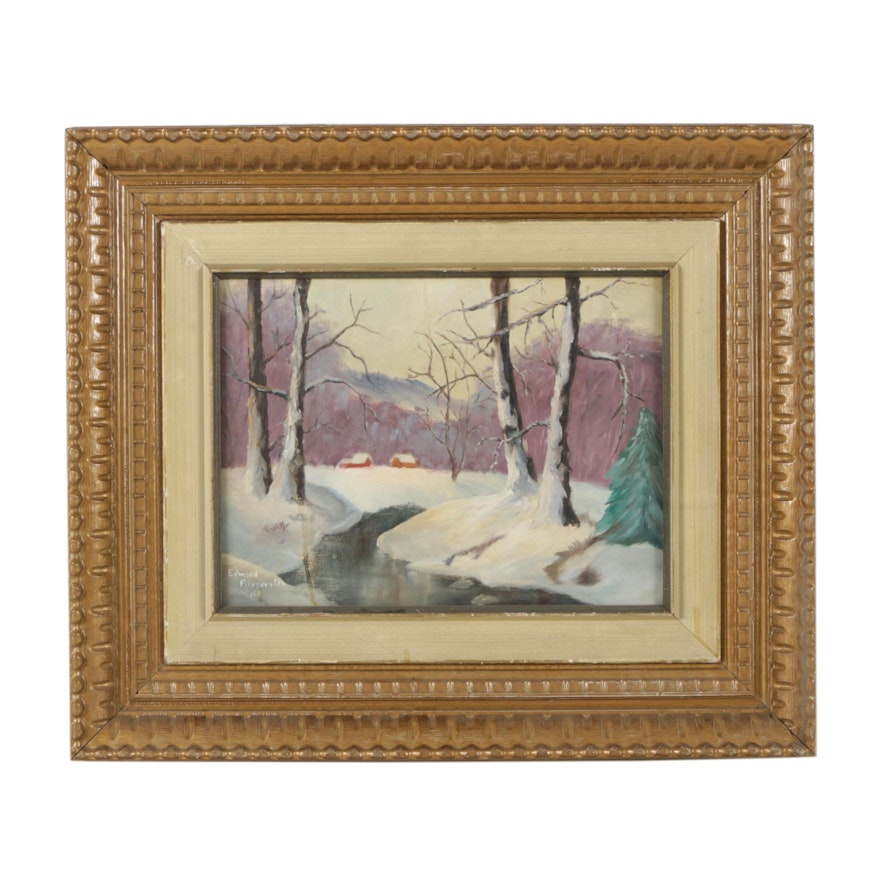 Edward Fitzgerald Oil Painting "Winter Stream"