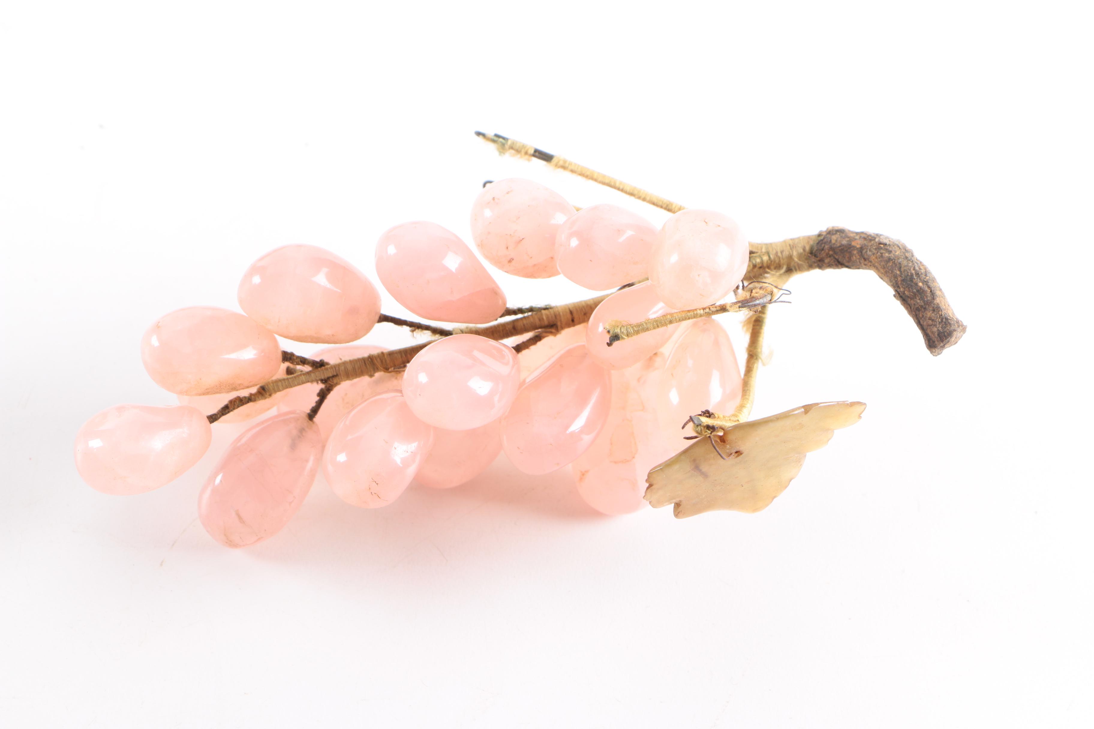 Rose Quartz and Serpentine Fruit