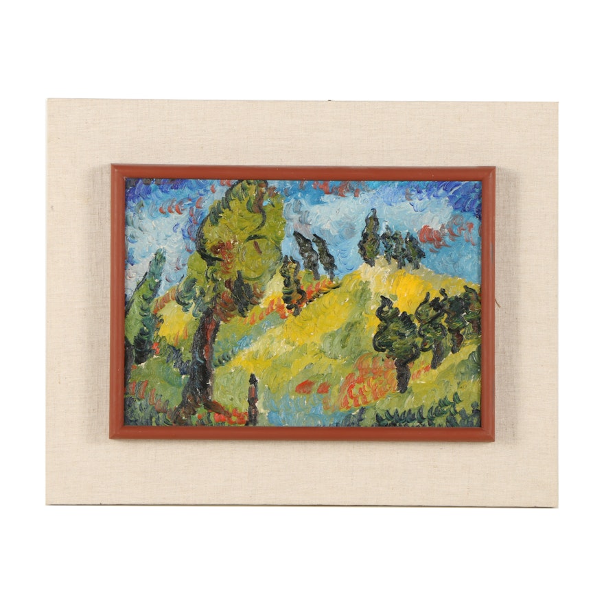 20th-Century Oil Landscape Painting
