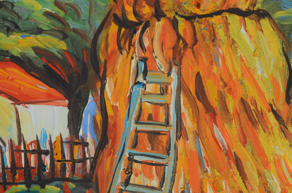 Oil on Canvas Copy Painting after Vincent Van Gogh "Haystacks in Provence"