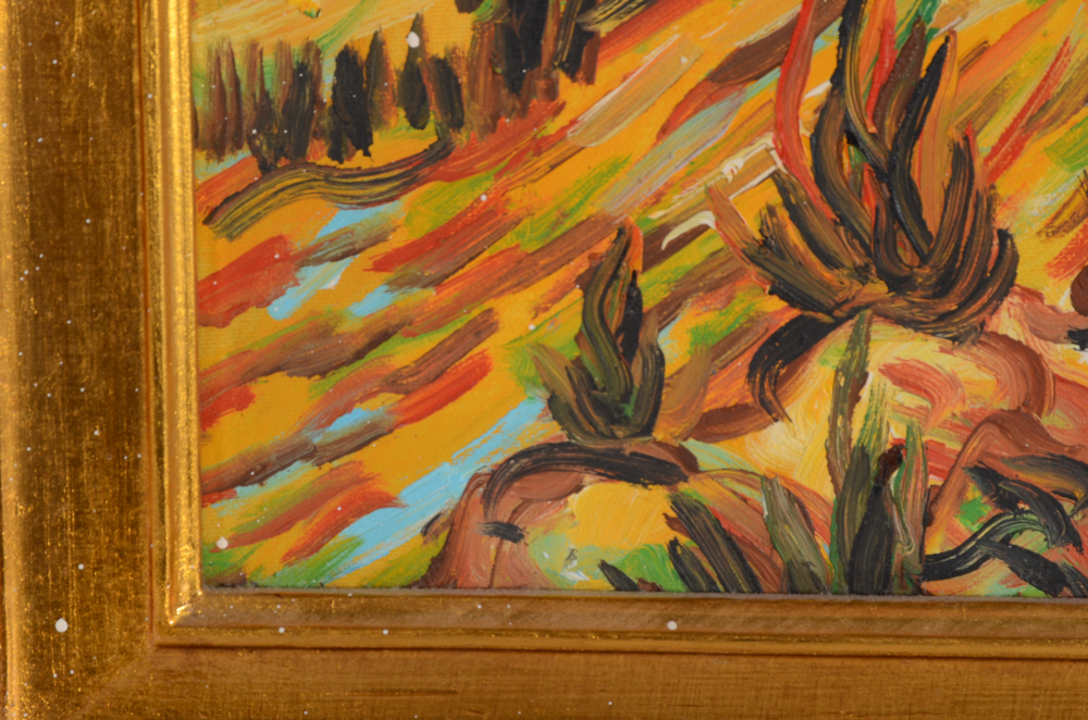 Oil on Canvas Copy Painting after Vincent Van Gogh "Haystacks in Provence"