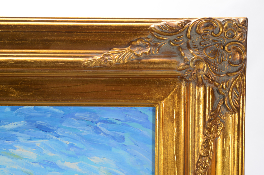 Oil on Canvas Copy Painting after Vincent Van Gogh "Haystacks in Provence"