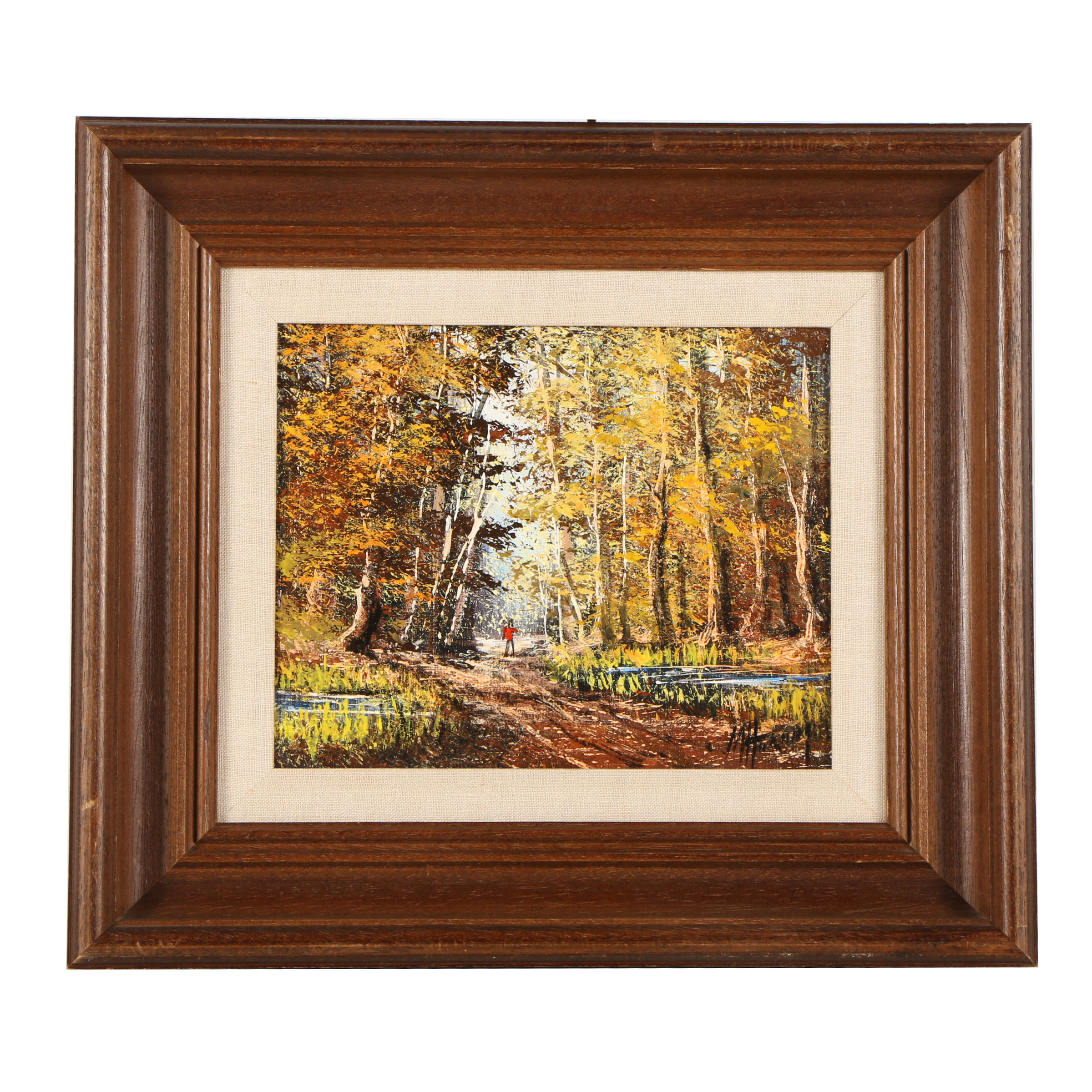 20th-Century Oil on Canvas Landscape Painting