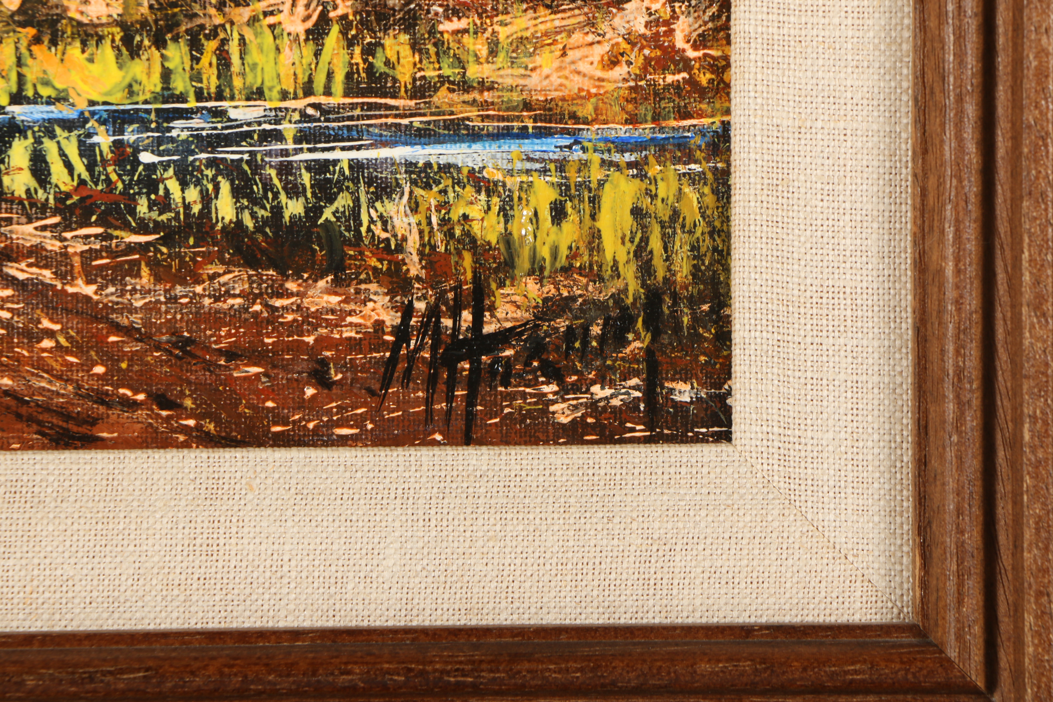 20th-Century Oil on Canvas Landscape Painting