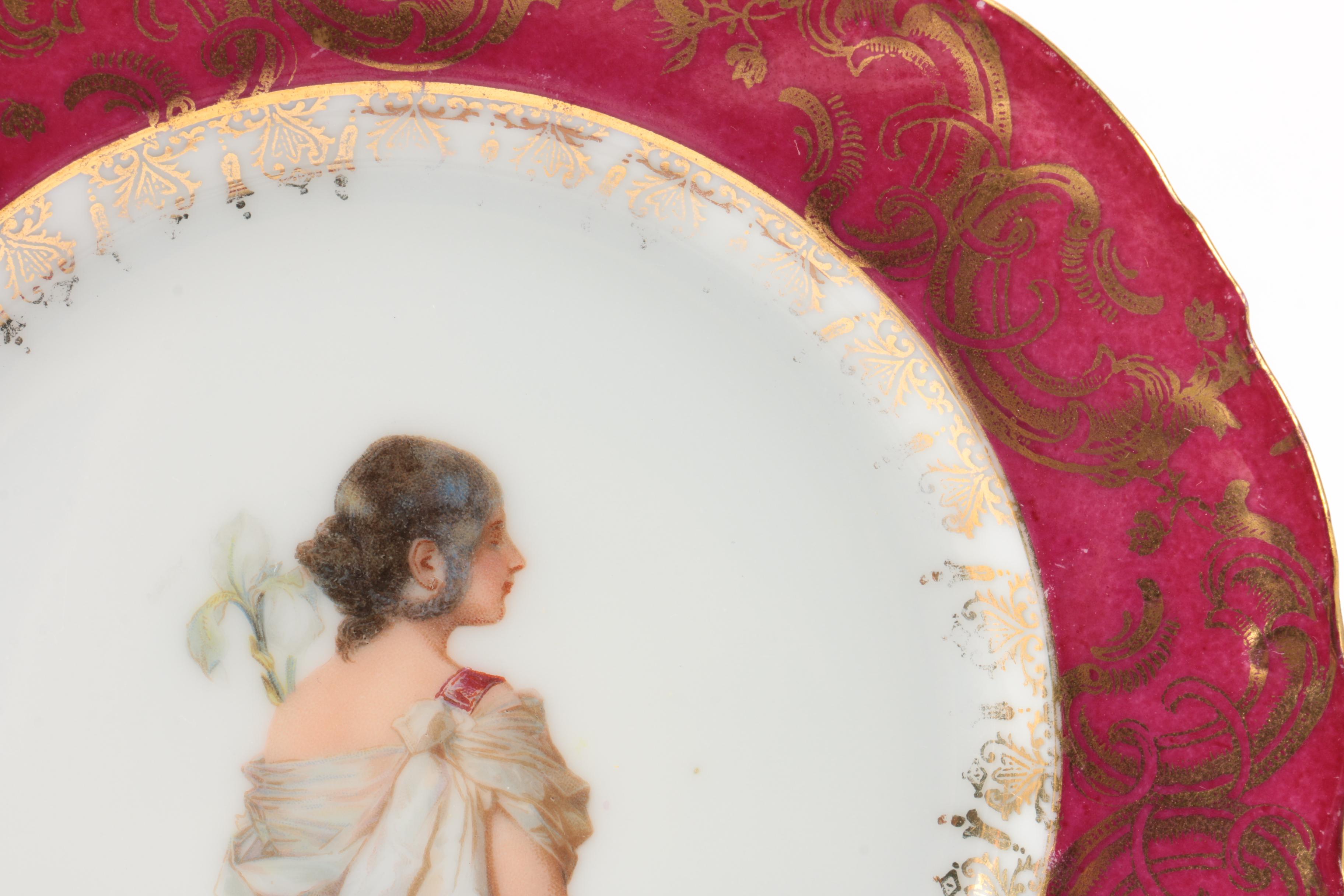 Antique Victoria Carlsbad Porcelain Bread Plates