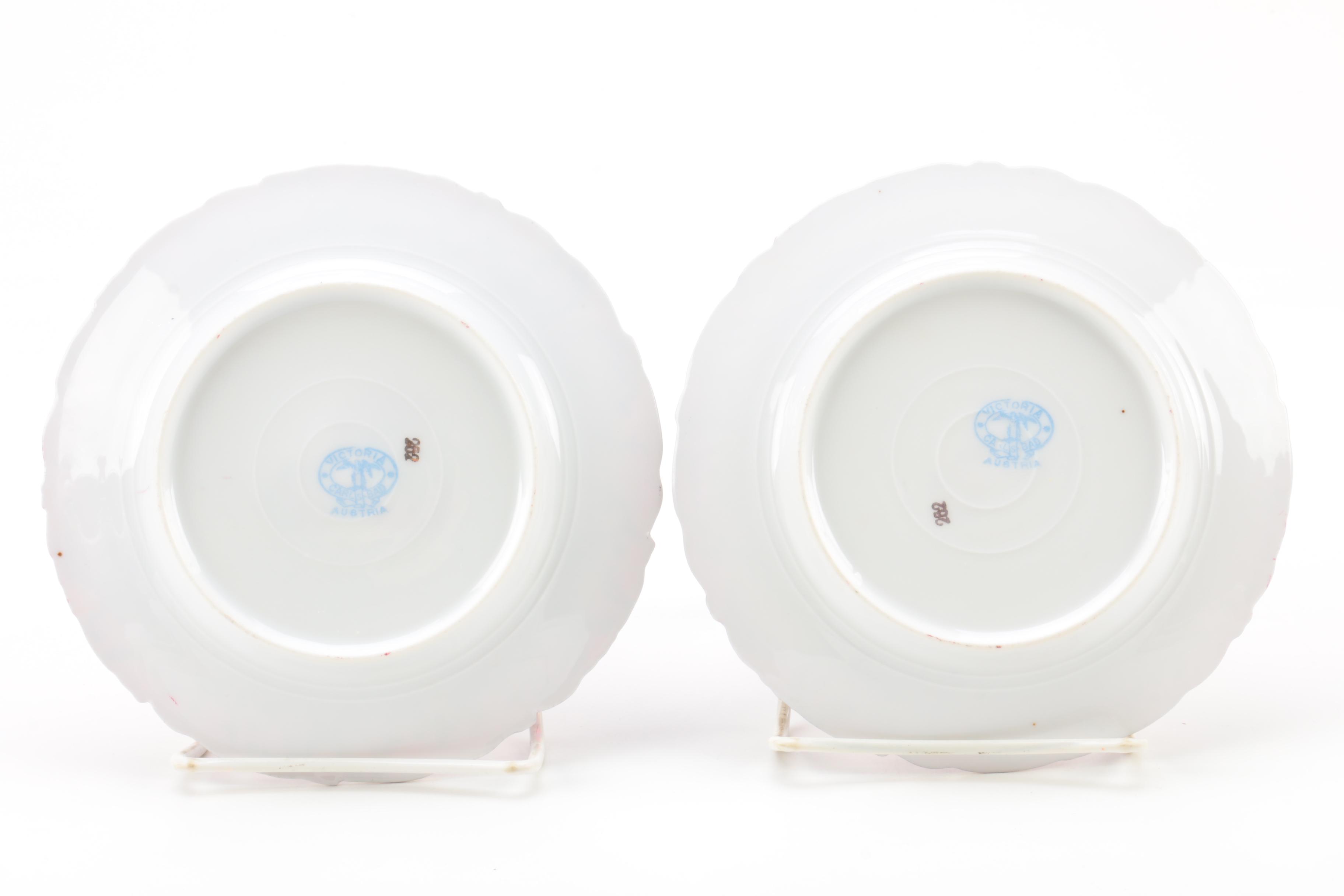 Antique Victoria Carlsbad Porcelain Bread Plates