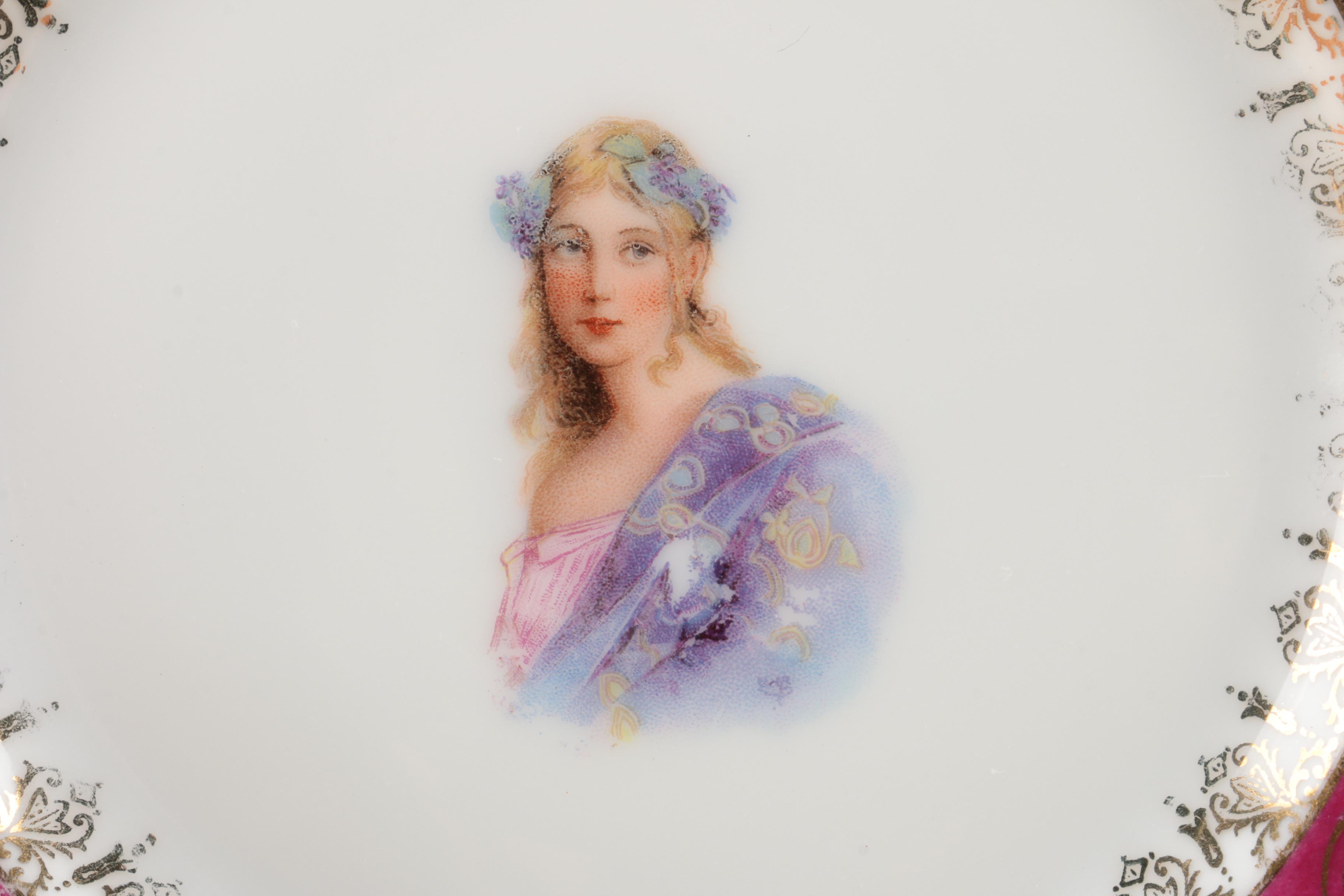 Antique Victoria Carlsbad Porcelain Bread Plates