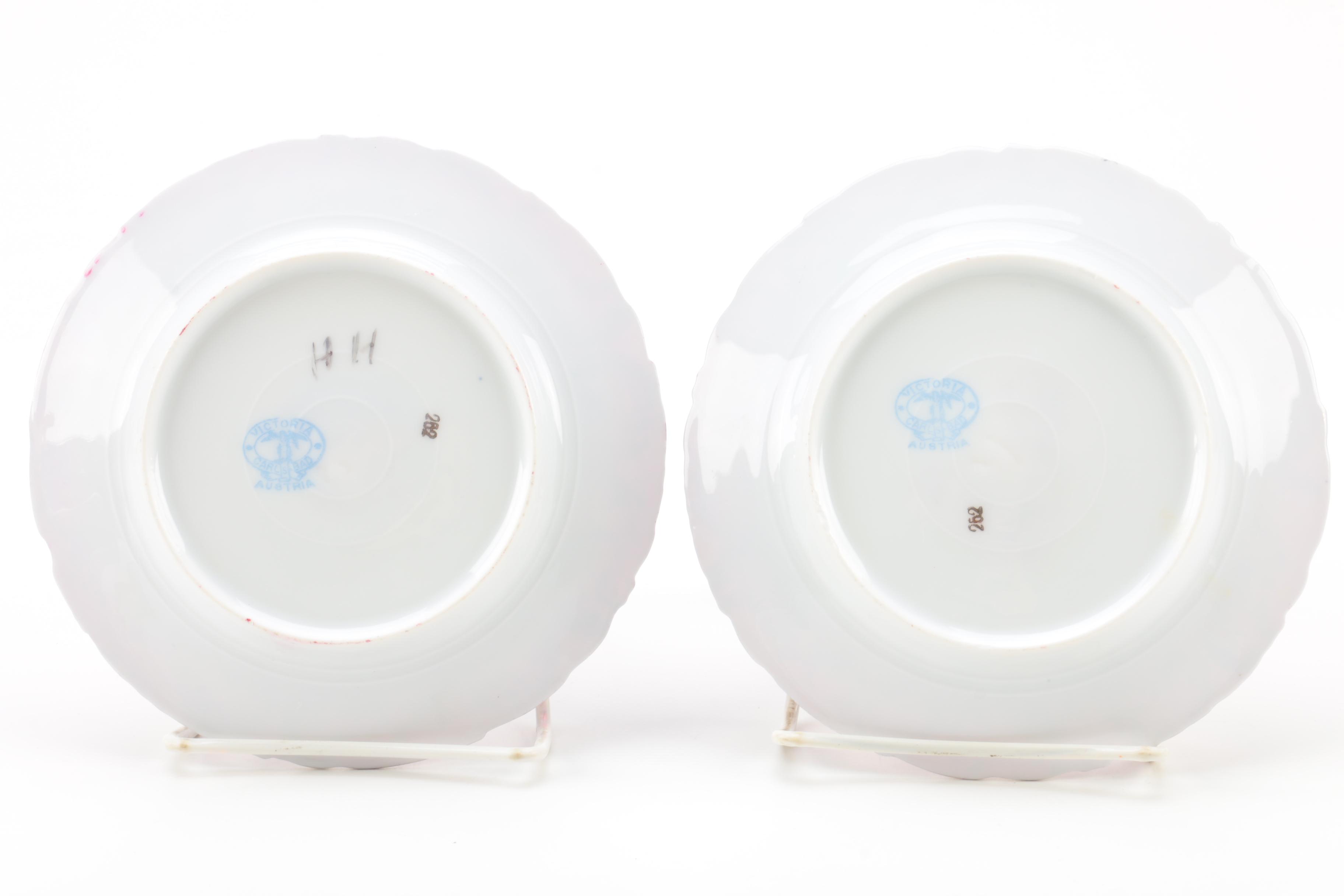 Antique Victoria Carlsbad Porcelain Bread Plates