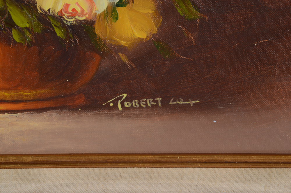 Robert Cox Original Oil on Canvas Floral Still Life Painting