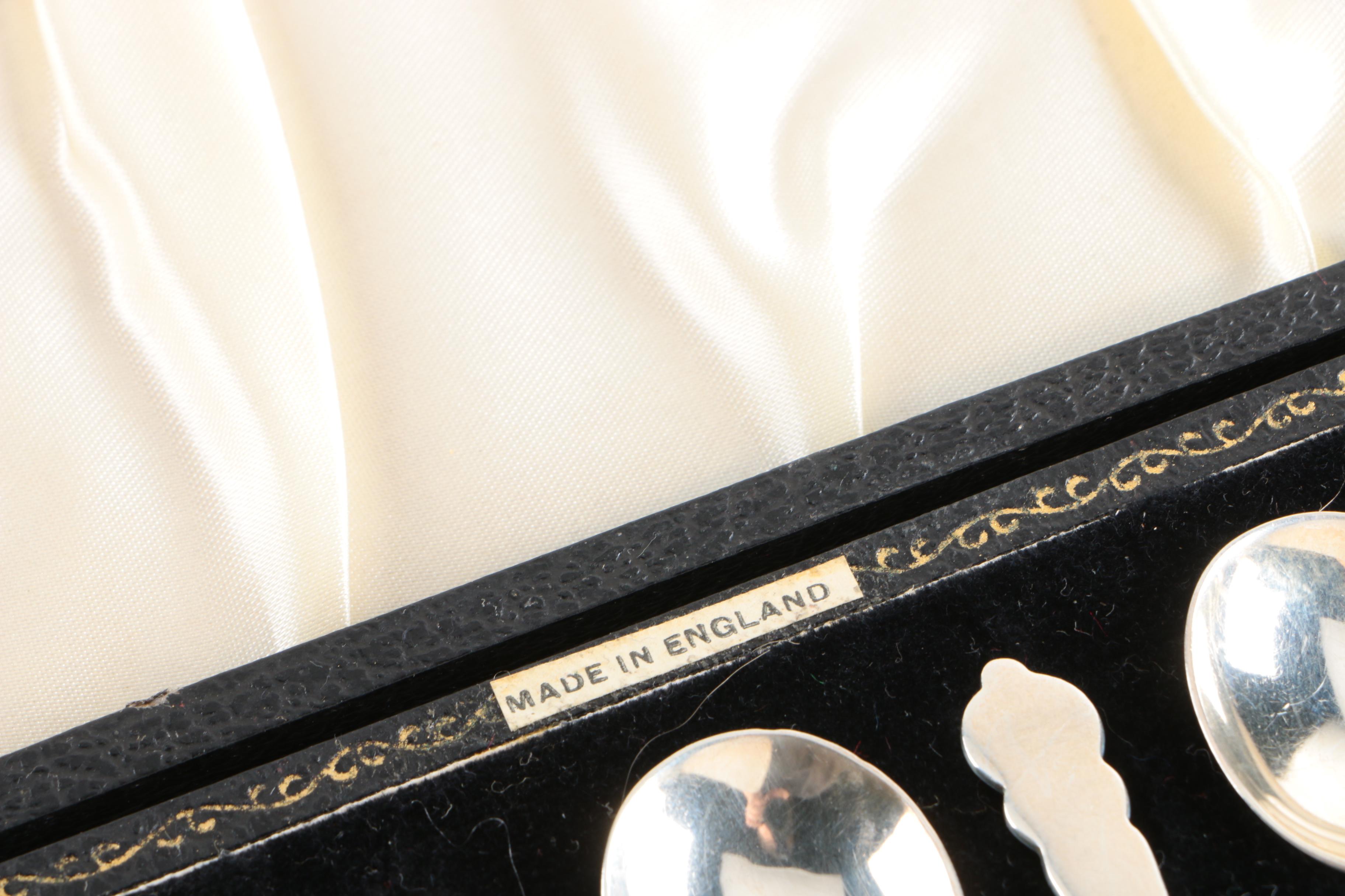 1953 William Suckling Ltd. British Sterling Silver Demitasse Spoon Set in Case