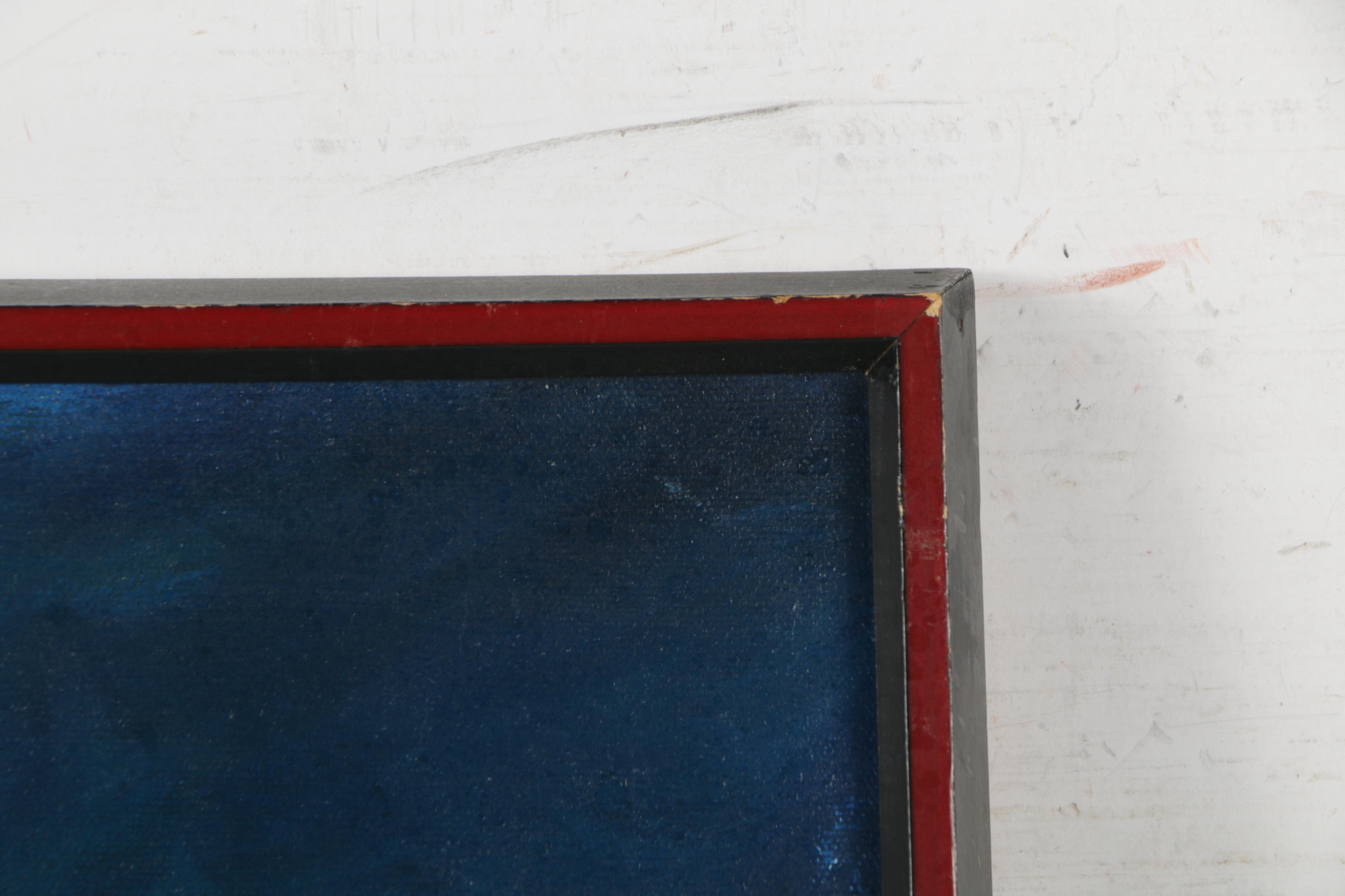 R. Kleinman Oil Painting of Sailboat at Night