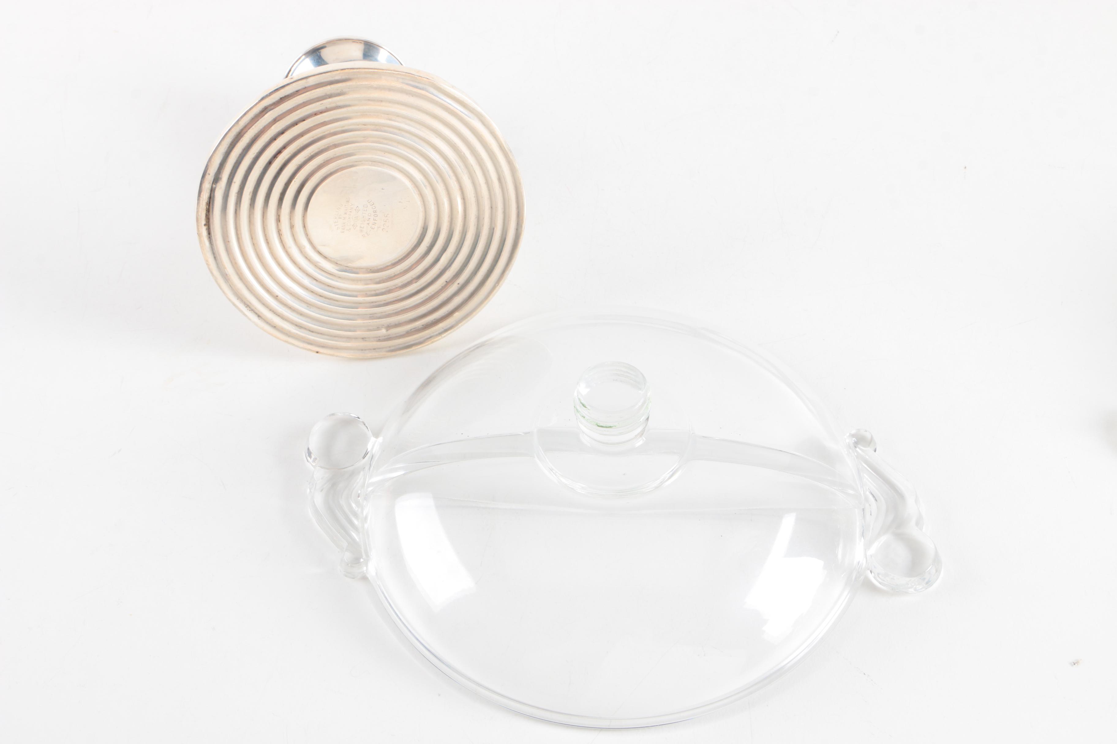 Frank M. Whiting & Co. Weighted Sterling and Glass Convertable Candelabra Pair