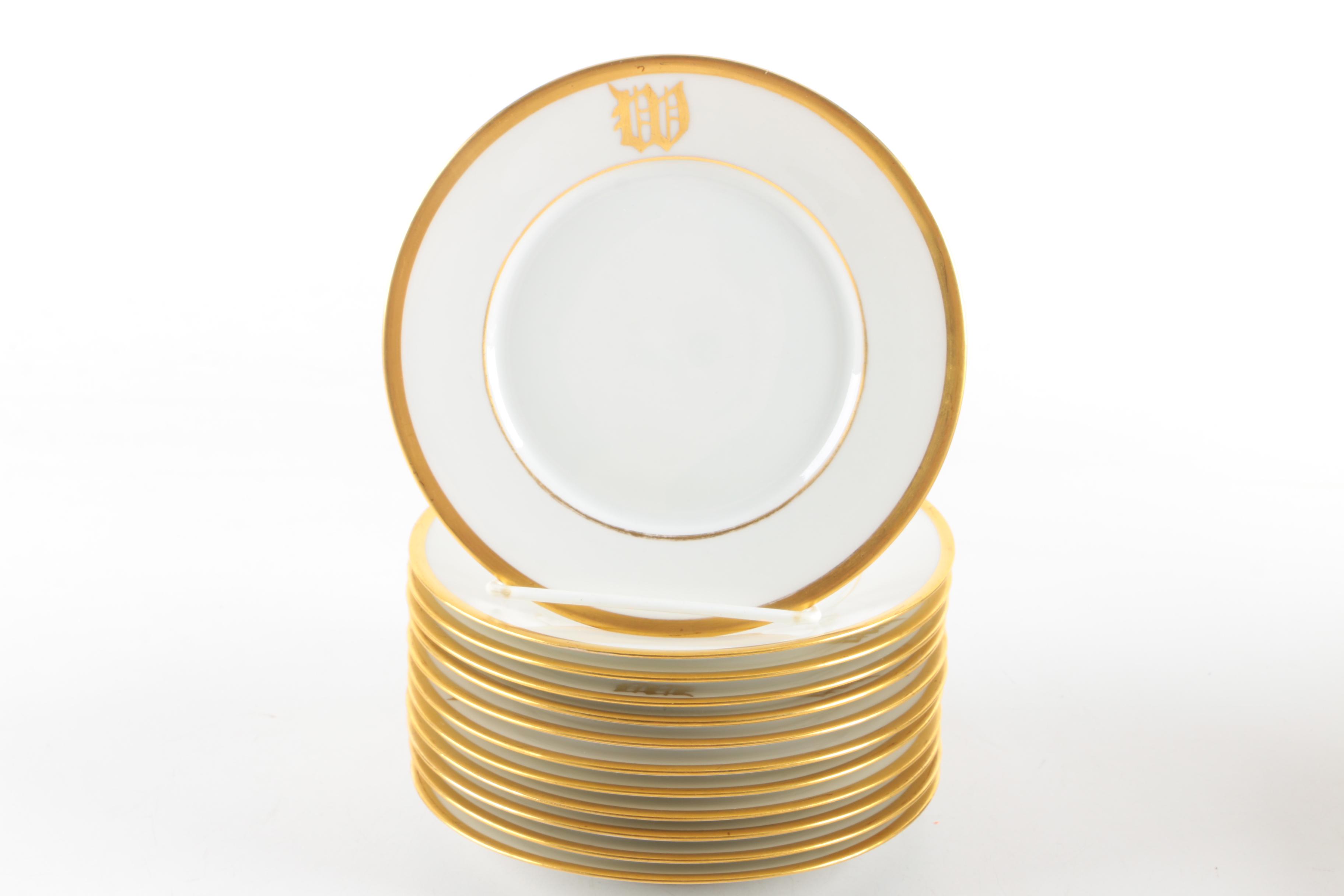 1911-38 Union Céramique Limoges Porcelain Plates