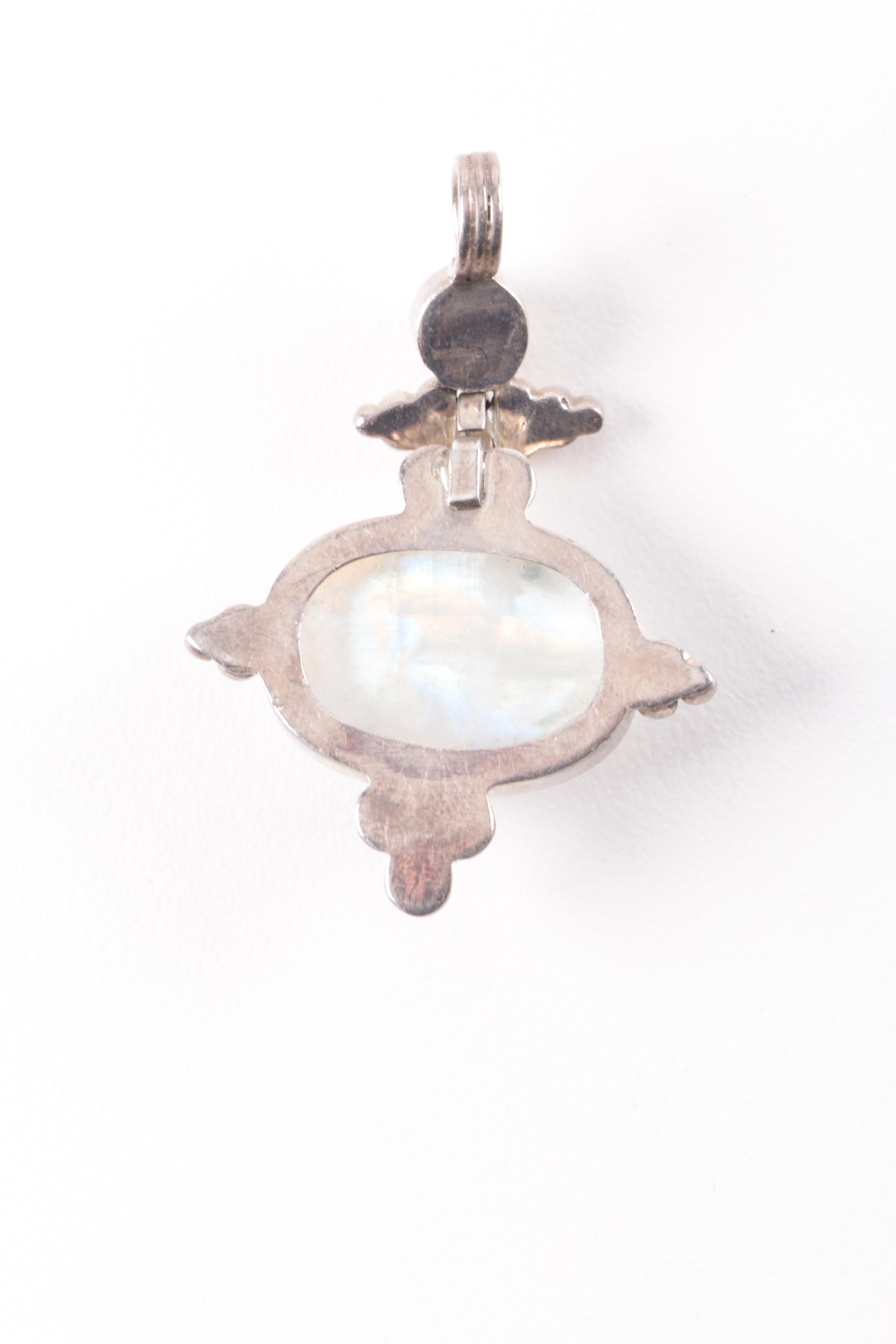 Sterling Silver Rainbow Moonstone and Imitation Lapis Lazuli Jewelry Selection