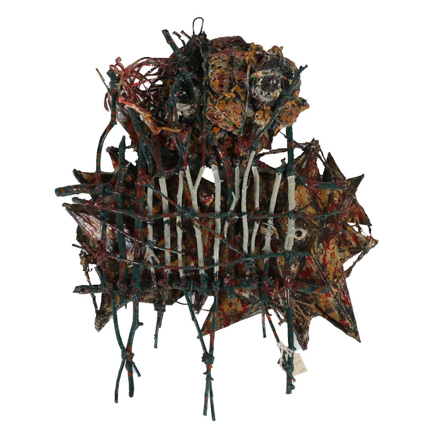 Frank Kowing Mixed Media Sculpture "Two Devils Or Evil Spirits"