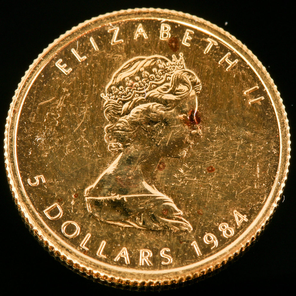 1984 Canadian Maple Leaf $5 Gold Coin