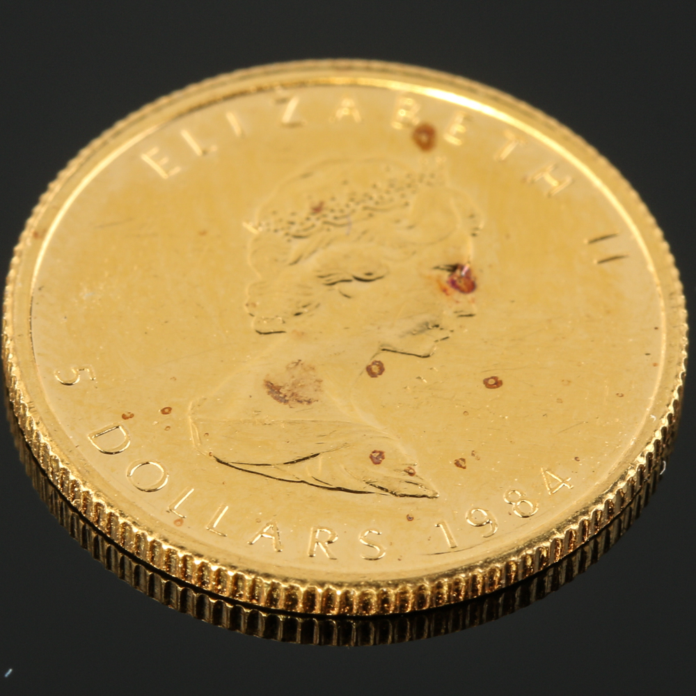 1984 Canadian Maple Leaf $5 Gold Coin
