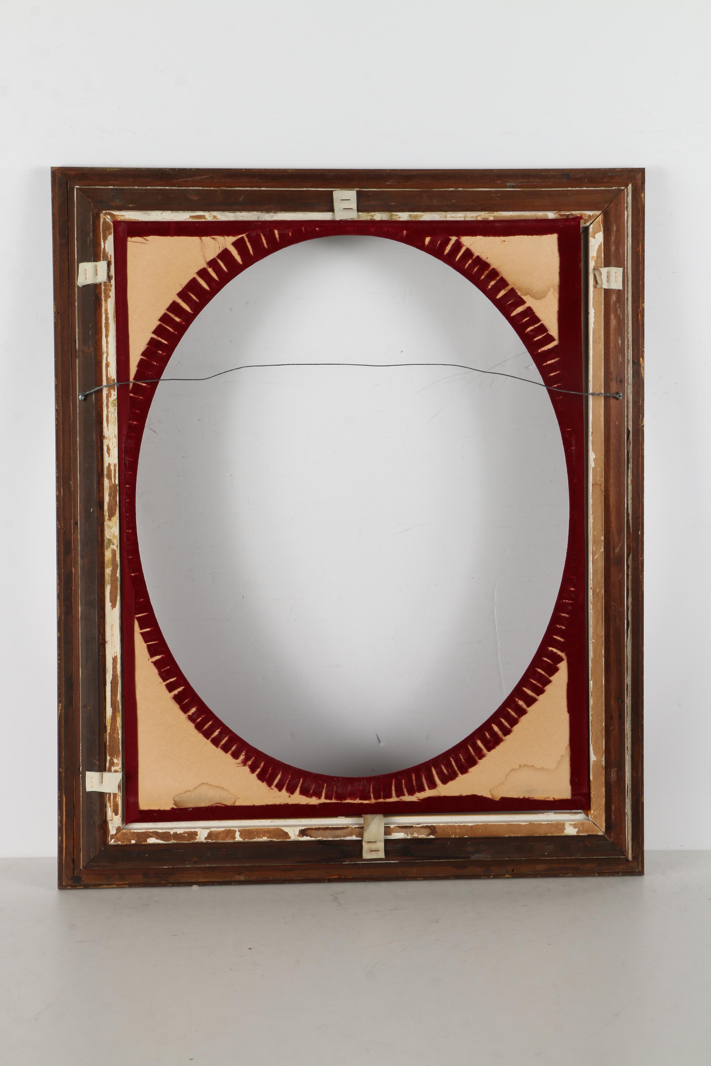 Wood and Gesso Picture Frame with Oval Liner