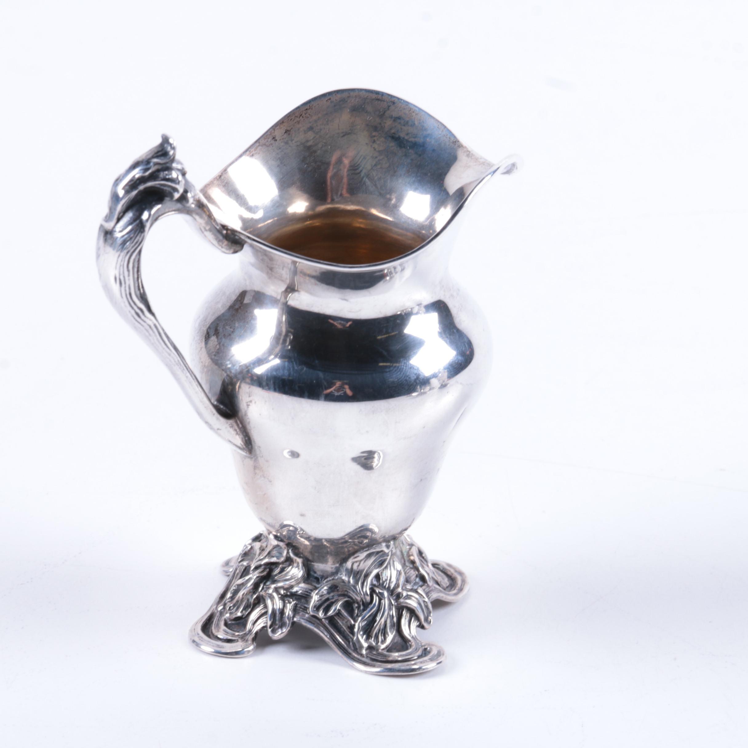 Sterling Silver Chased Iris Motif Coffee Service