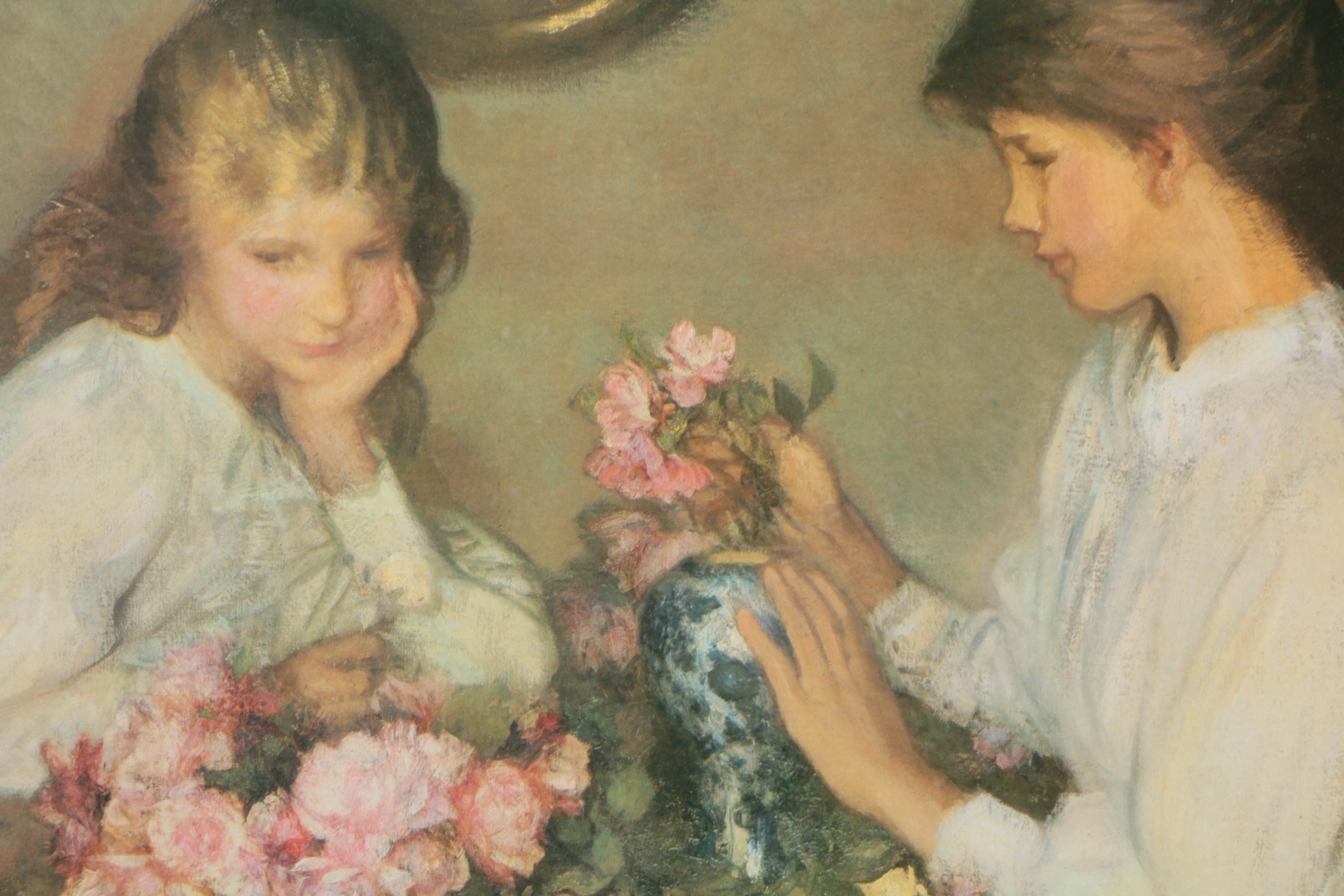 Offset Lithograph after Sir George Clausen's "Children and Roses"