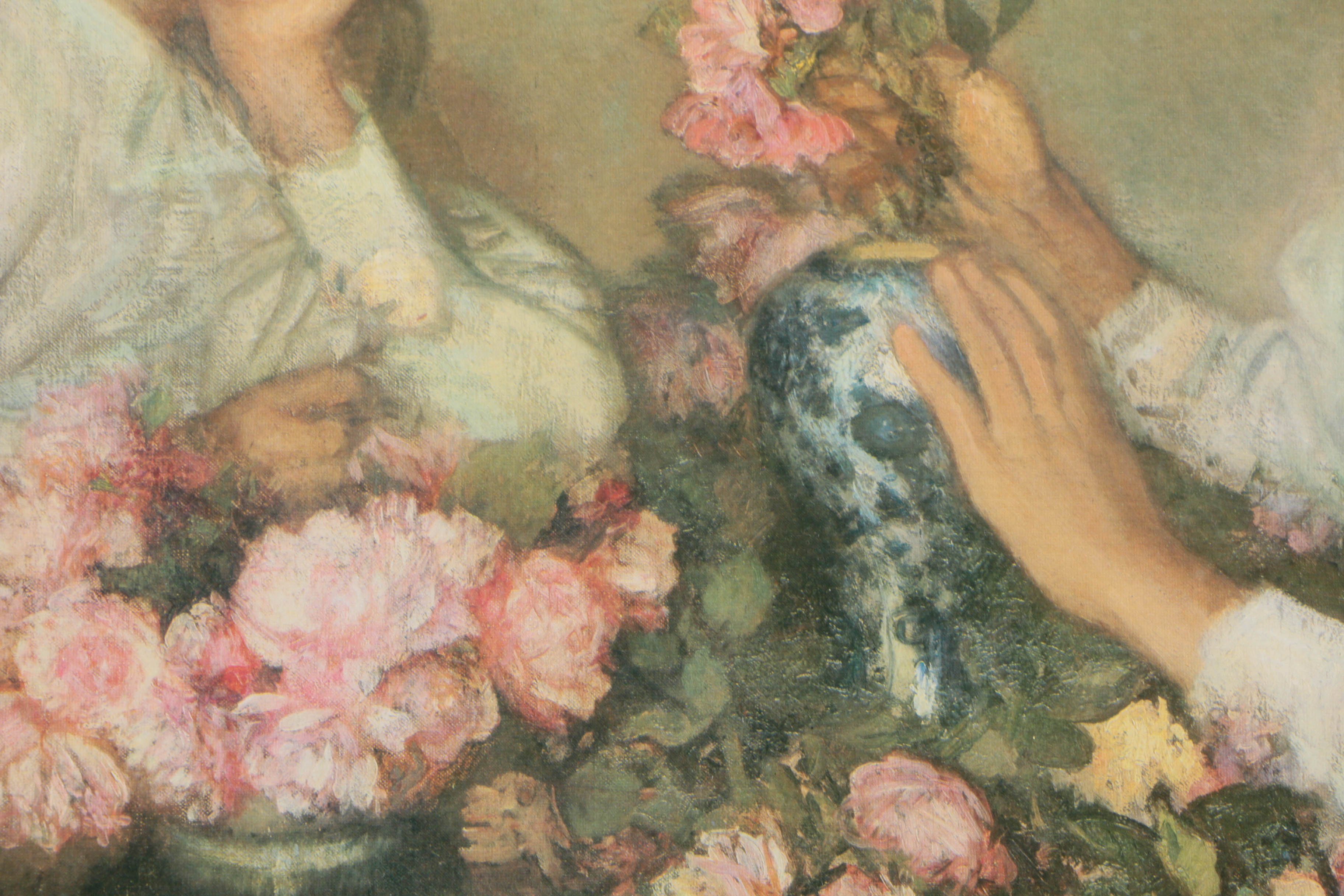 Offset Lithograph after Sir George Clausen's "Children and Roses"