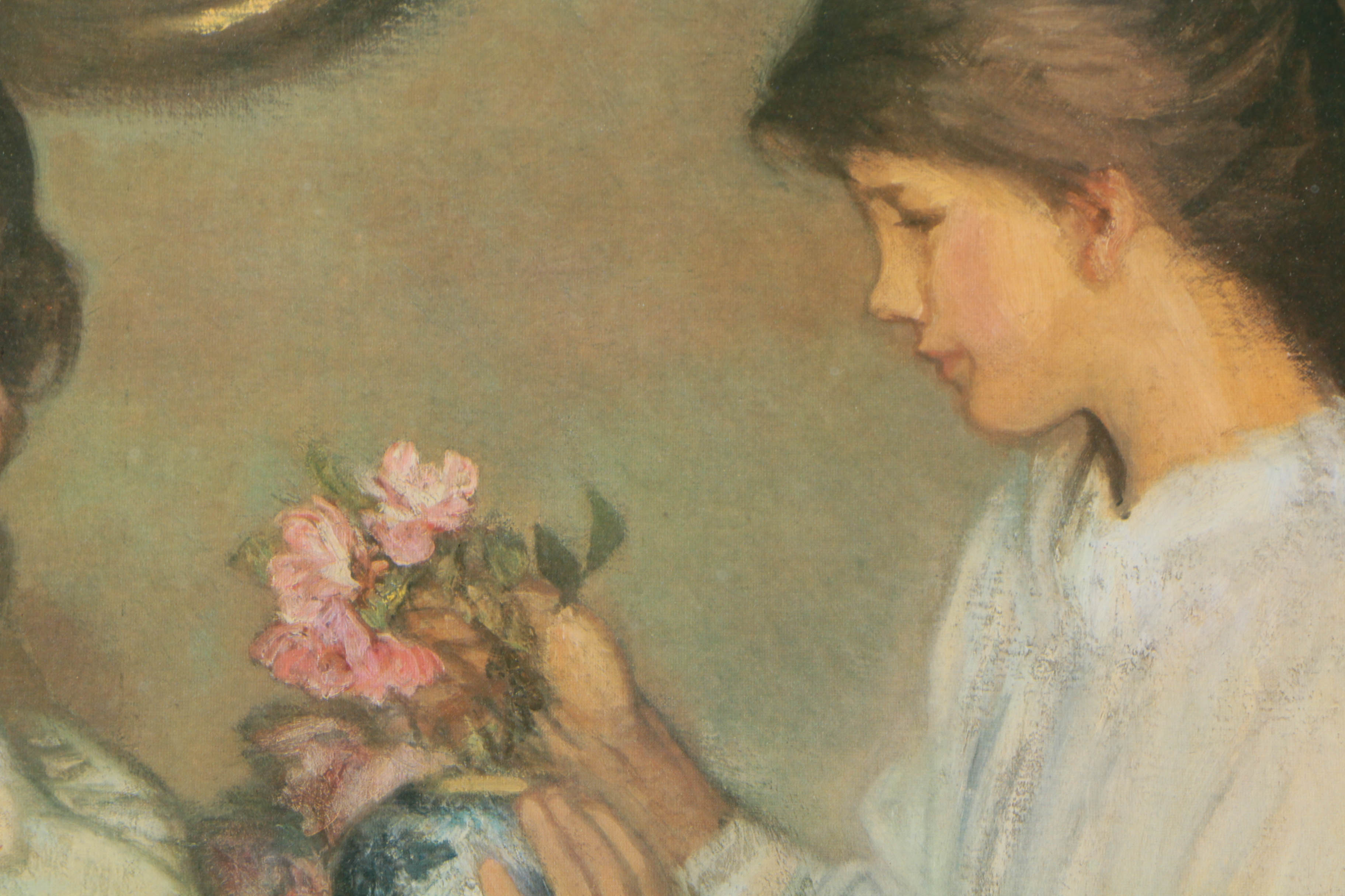 Offset Lithograph after Sir George Clausen's "Children and Roses"