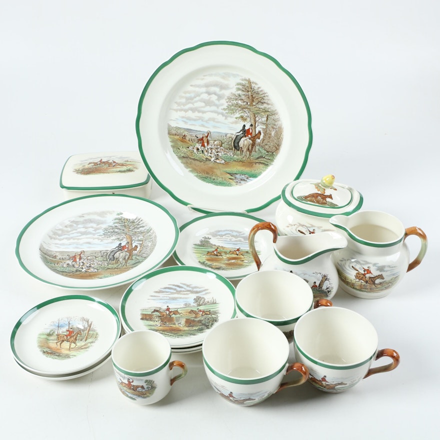 Vintage Copeland Spode "J.F. Herring Hunt Scene" Tableware