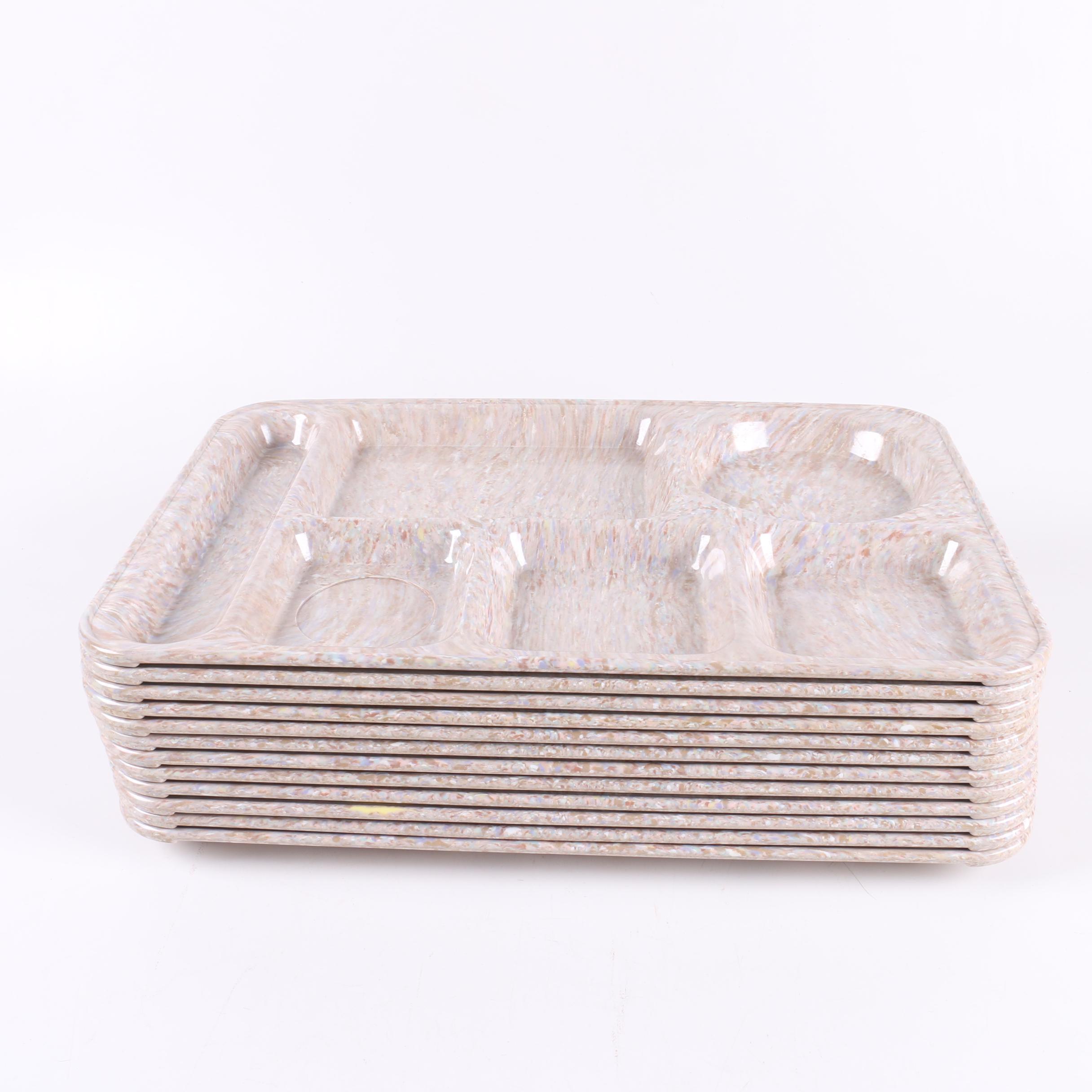 Vintage "Mallo-Ware" by Mallory Melamine Cafeteria Trays and Cups