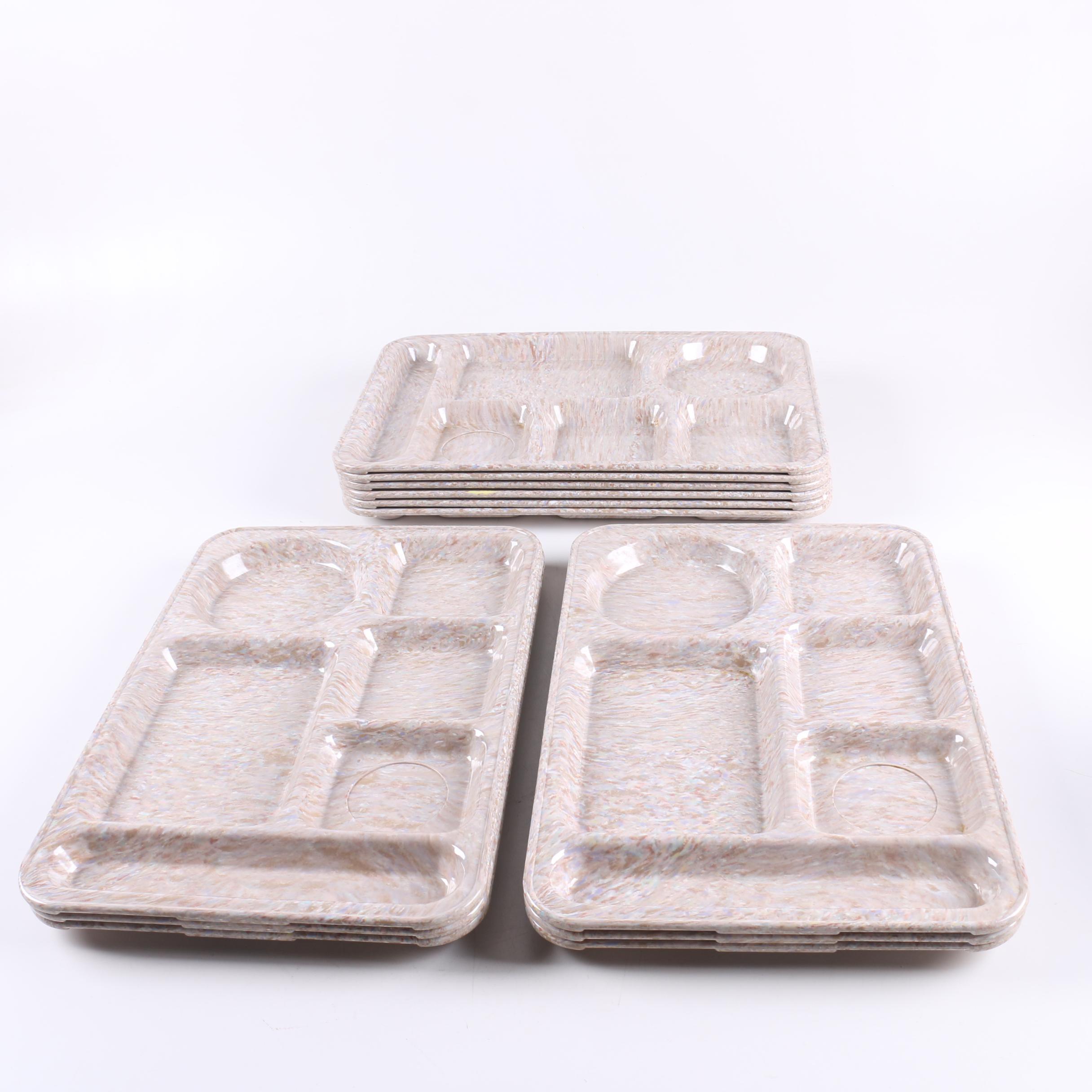 Vintage "Mallo-Ware" by Mallory Melamine Cafeteria Trays and Cups