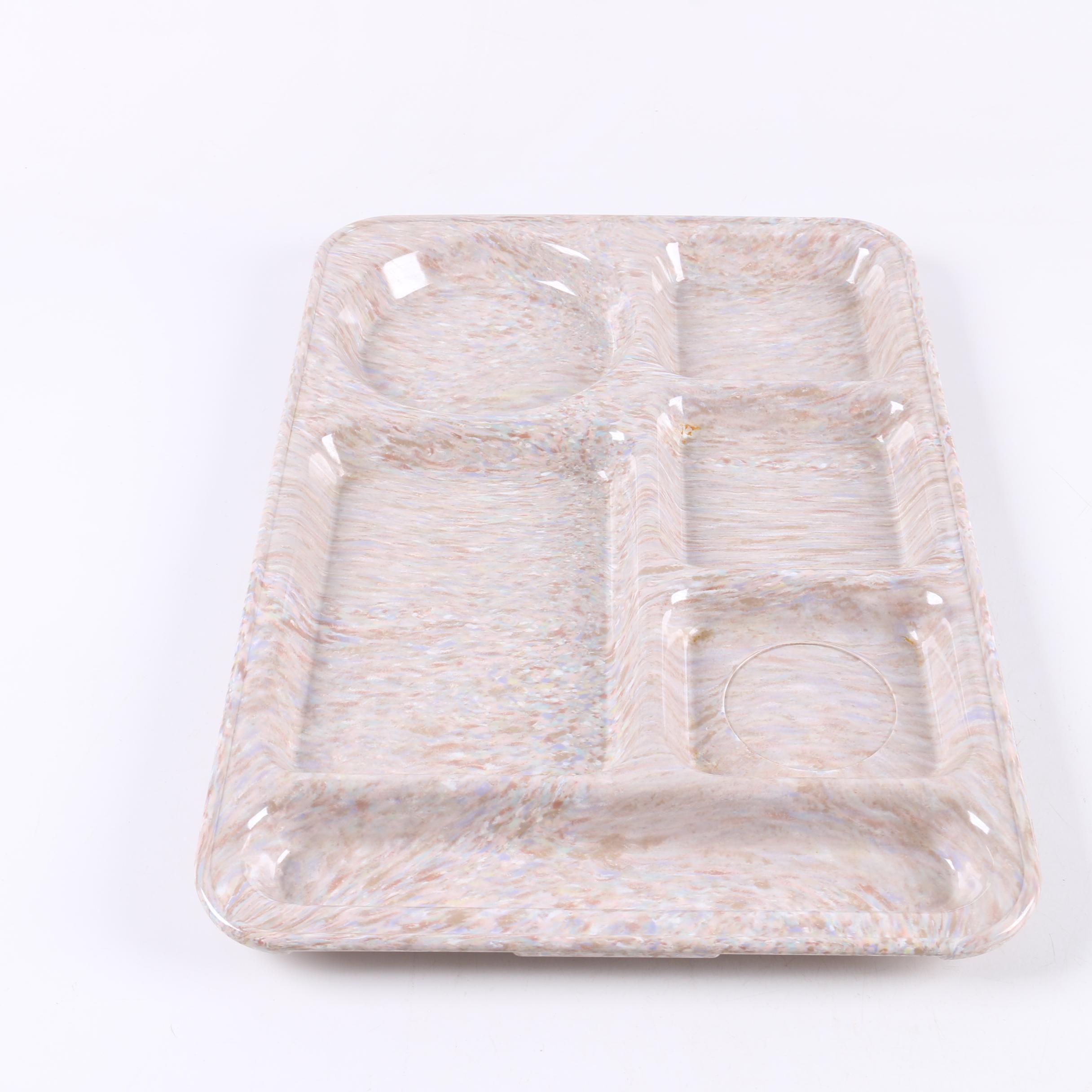 Vintage "Mallo-Ware" by Mallory Melamine Cafeteria Trays and Cups