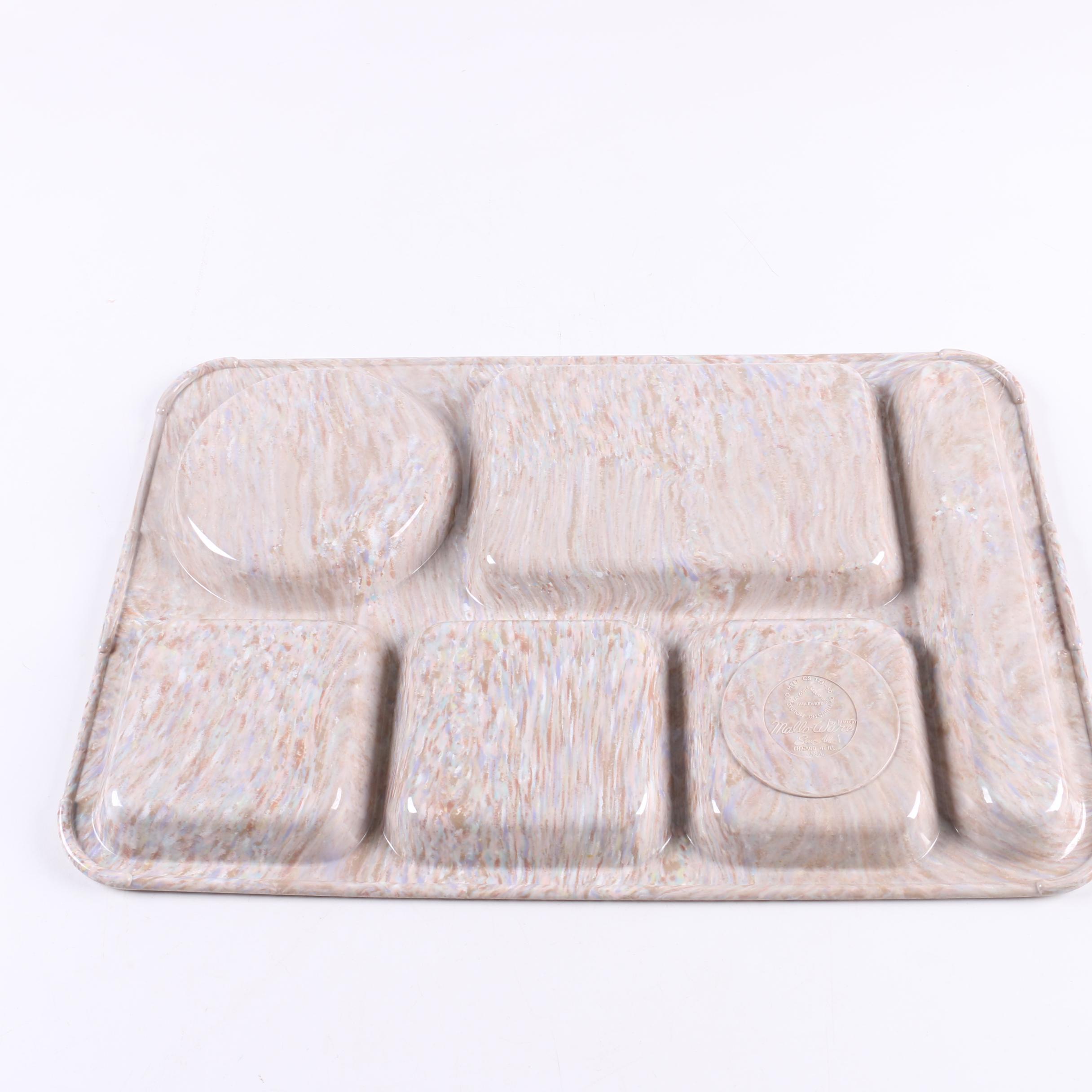Vintage "Mallo-Ware" by Mallory Melamine Cafeteria Trays and Cups