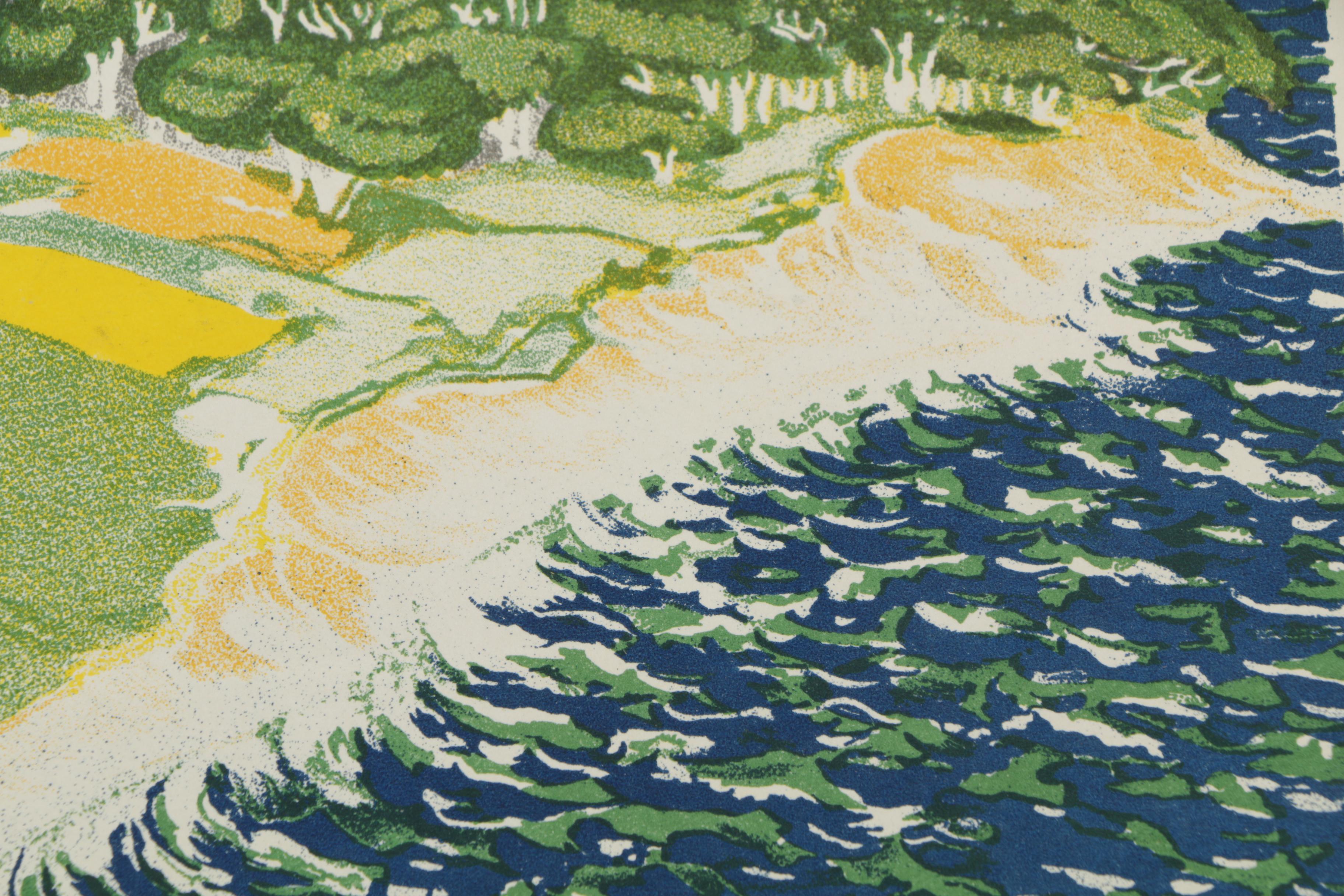 Vintage Lithograph After Vald Andersen "Norden via Warnemünde-Gjedser"