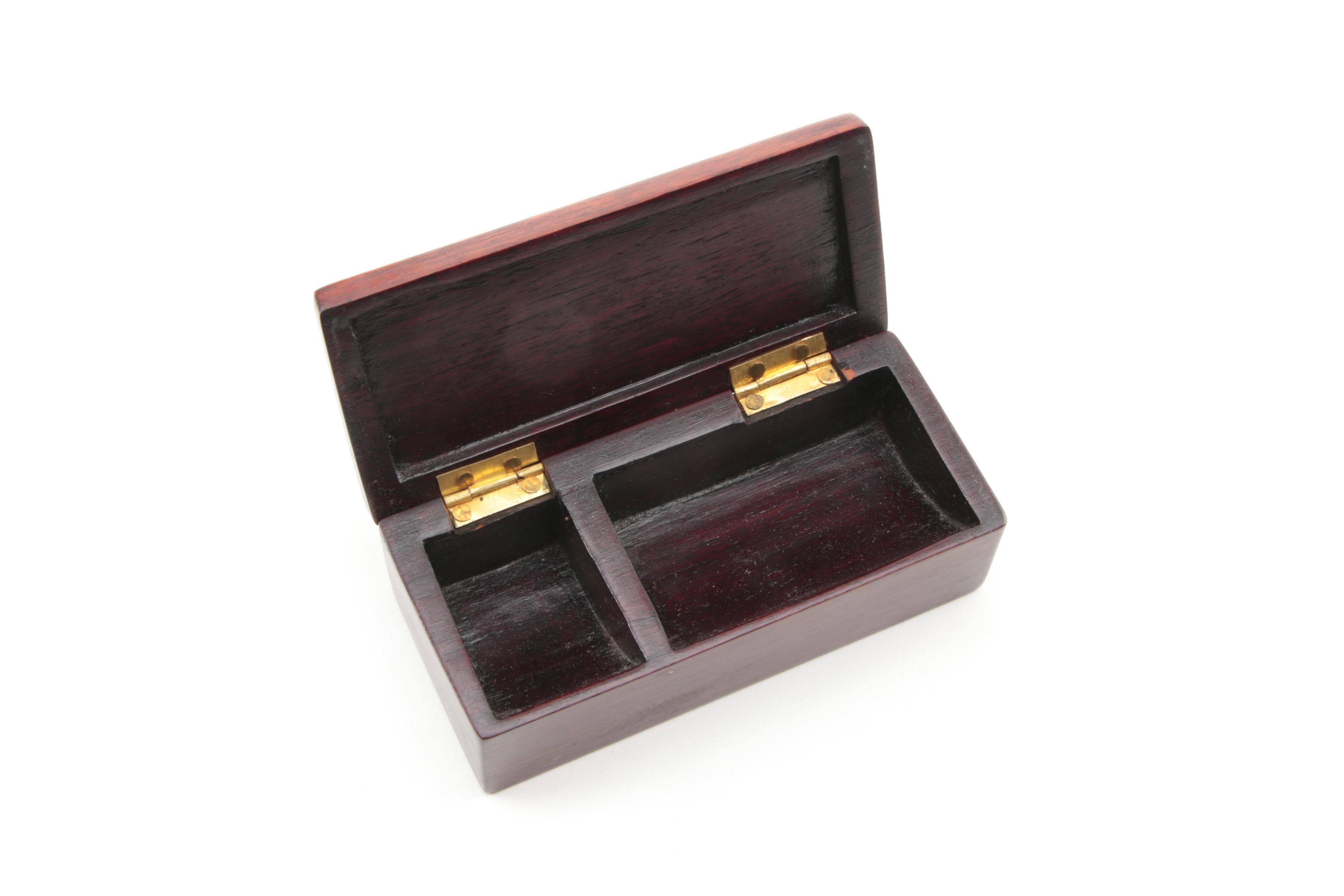 Chinese Bowenite and Brass Wooden Jewelry Boxes