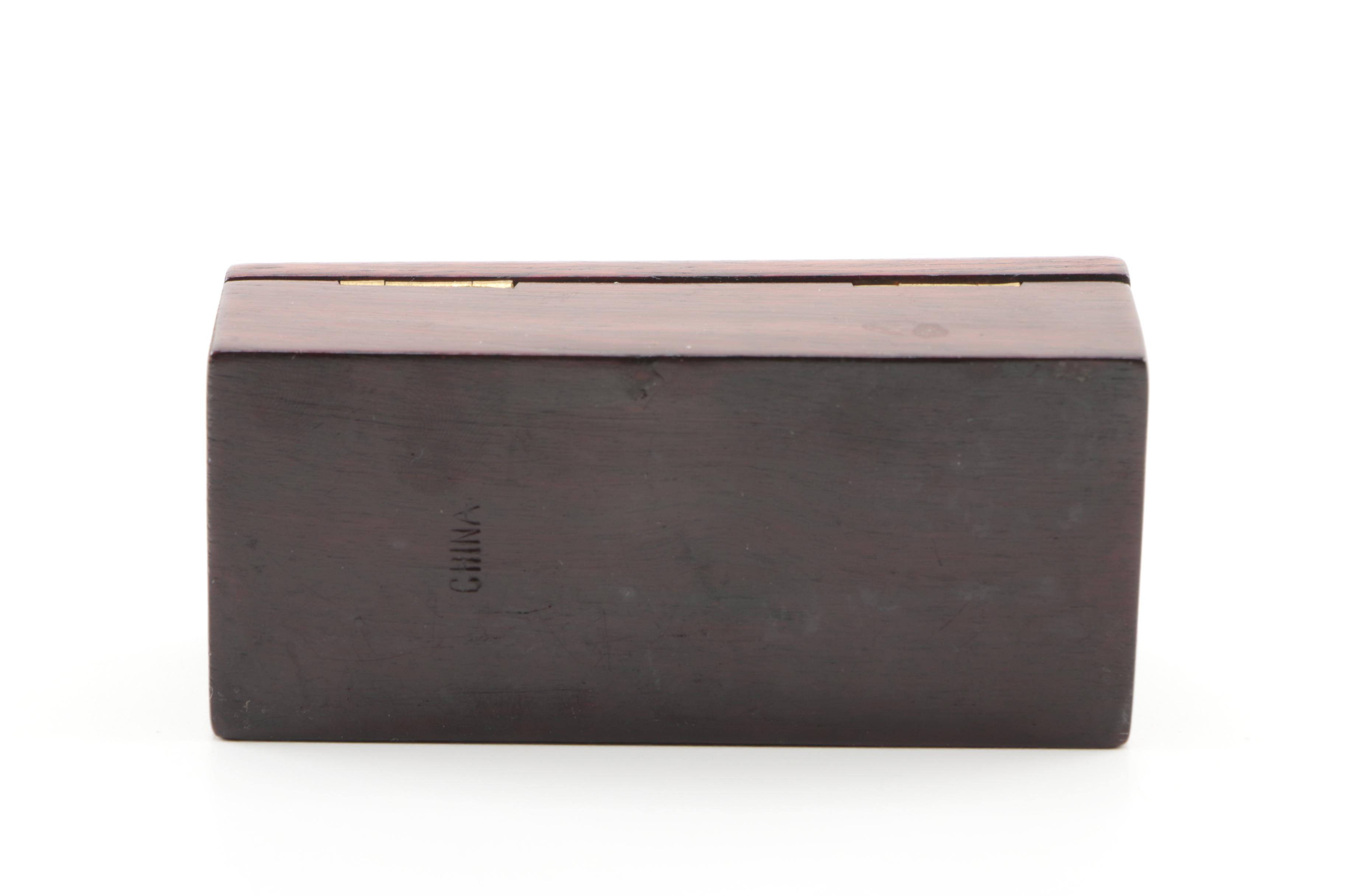 Chinese Bowenite and Brass Wooden Jewelry Boxes