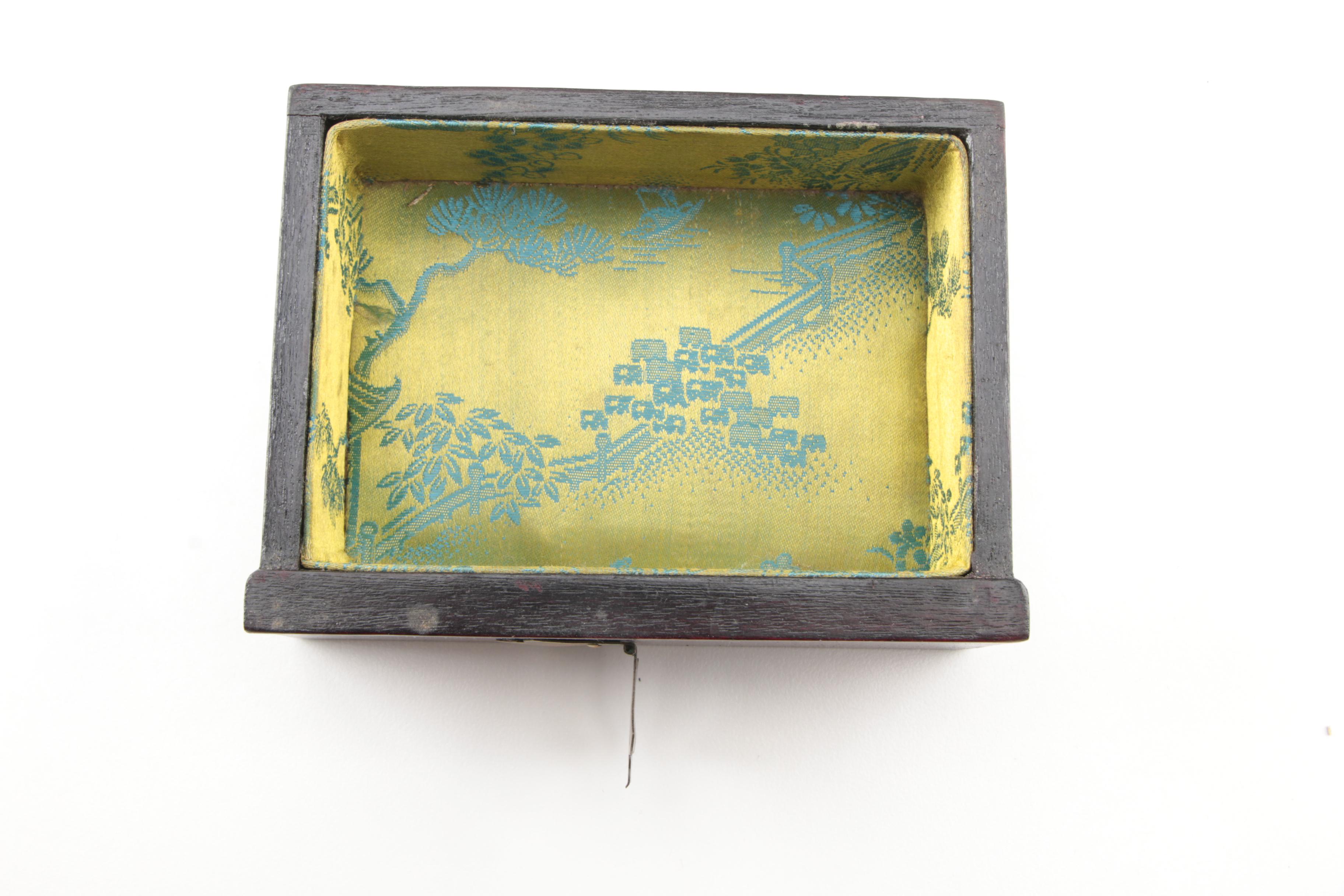 Chinese Bowenite and Brass Wooden Jewelry Boxes