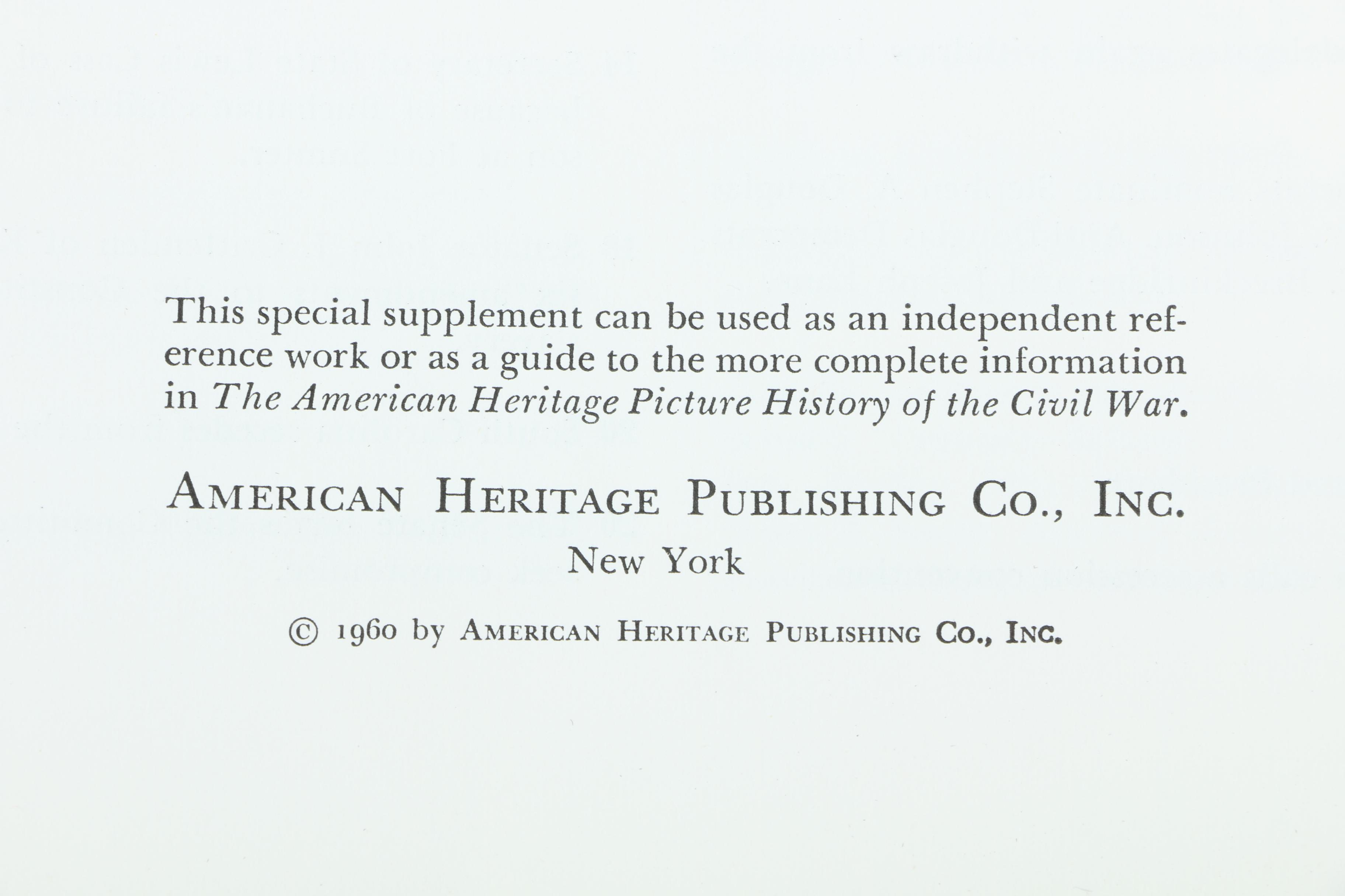 1960 "The American Heritage Picture History of The Civil War" In Two Volumes