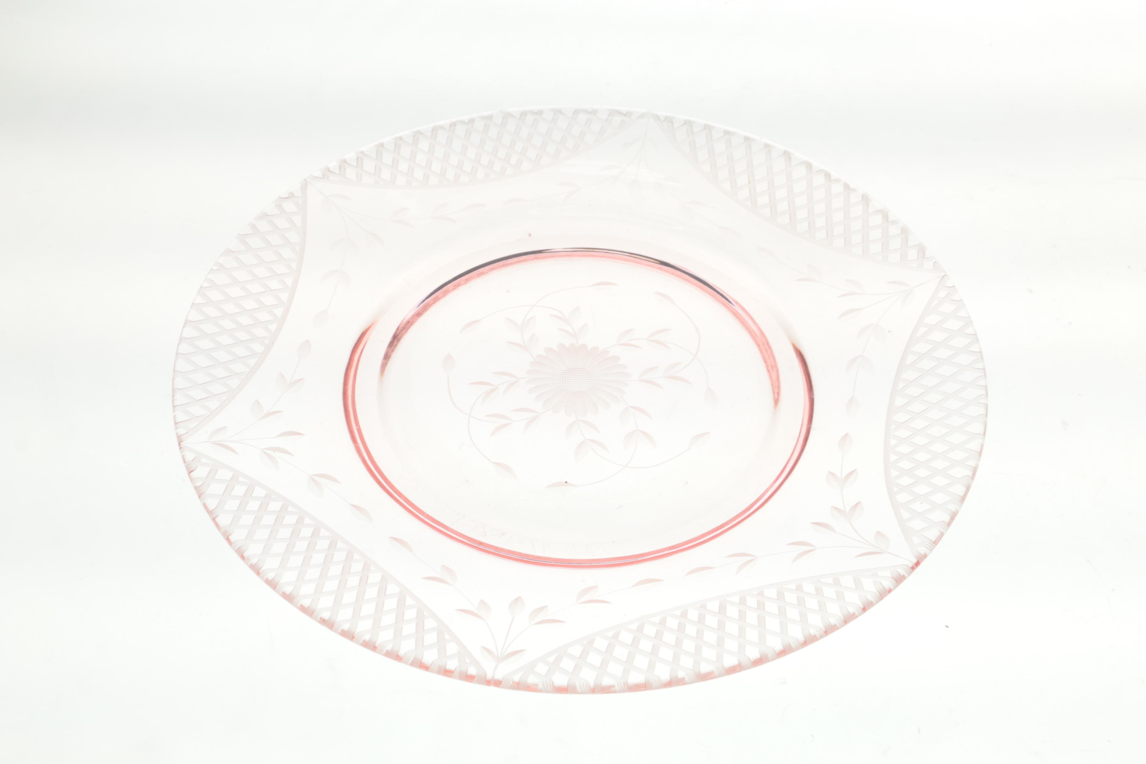 Collection of Vintage Pink Depression Glass Tableware